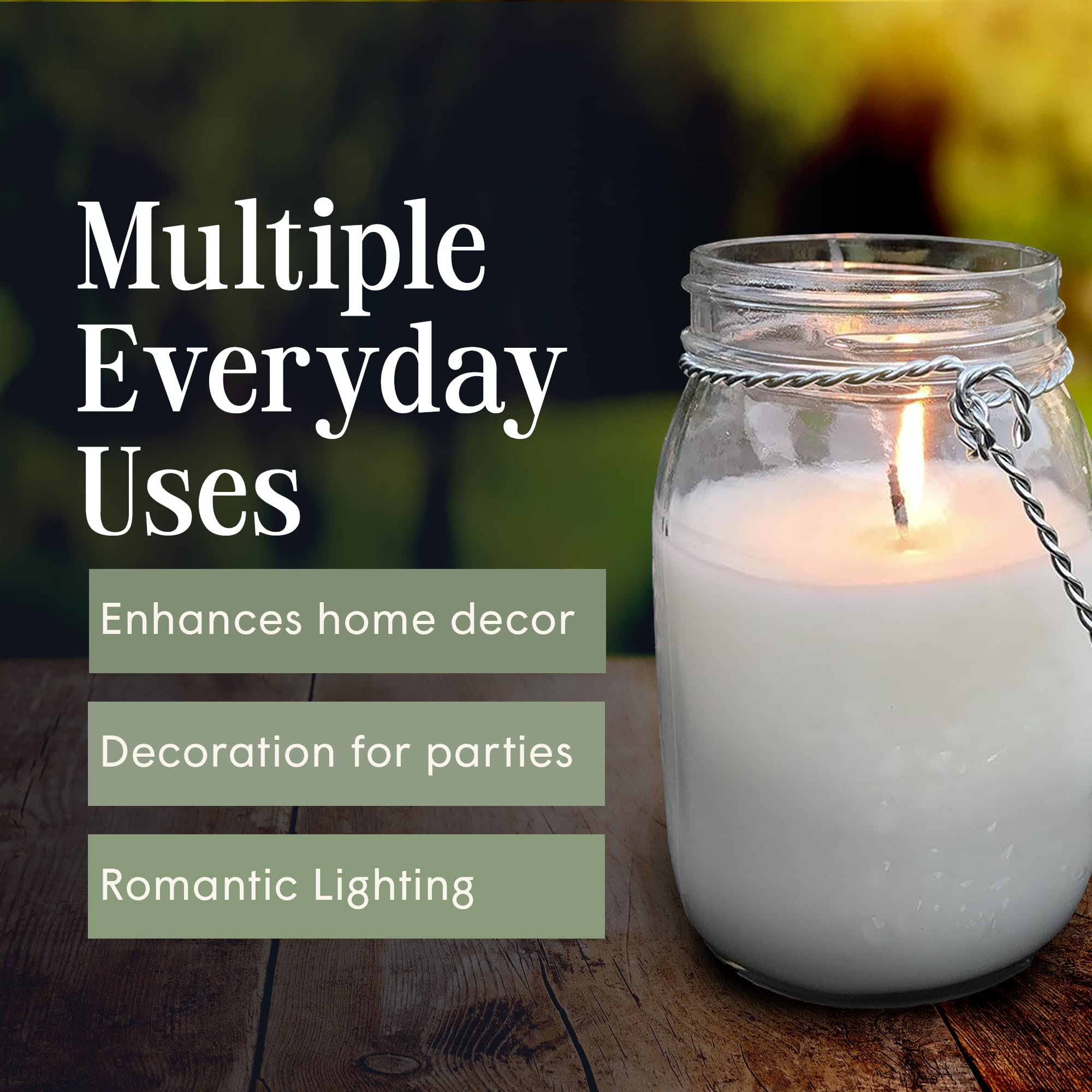 Natural Citronella Scented Soy Wax Candle in Mason Jar - Indoor & Outdoor Mosquito Repellent - Made in USA with Essential Oils - Perfect for Patio, Camping and Backyard Gatherings