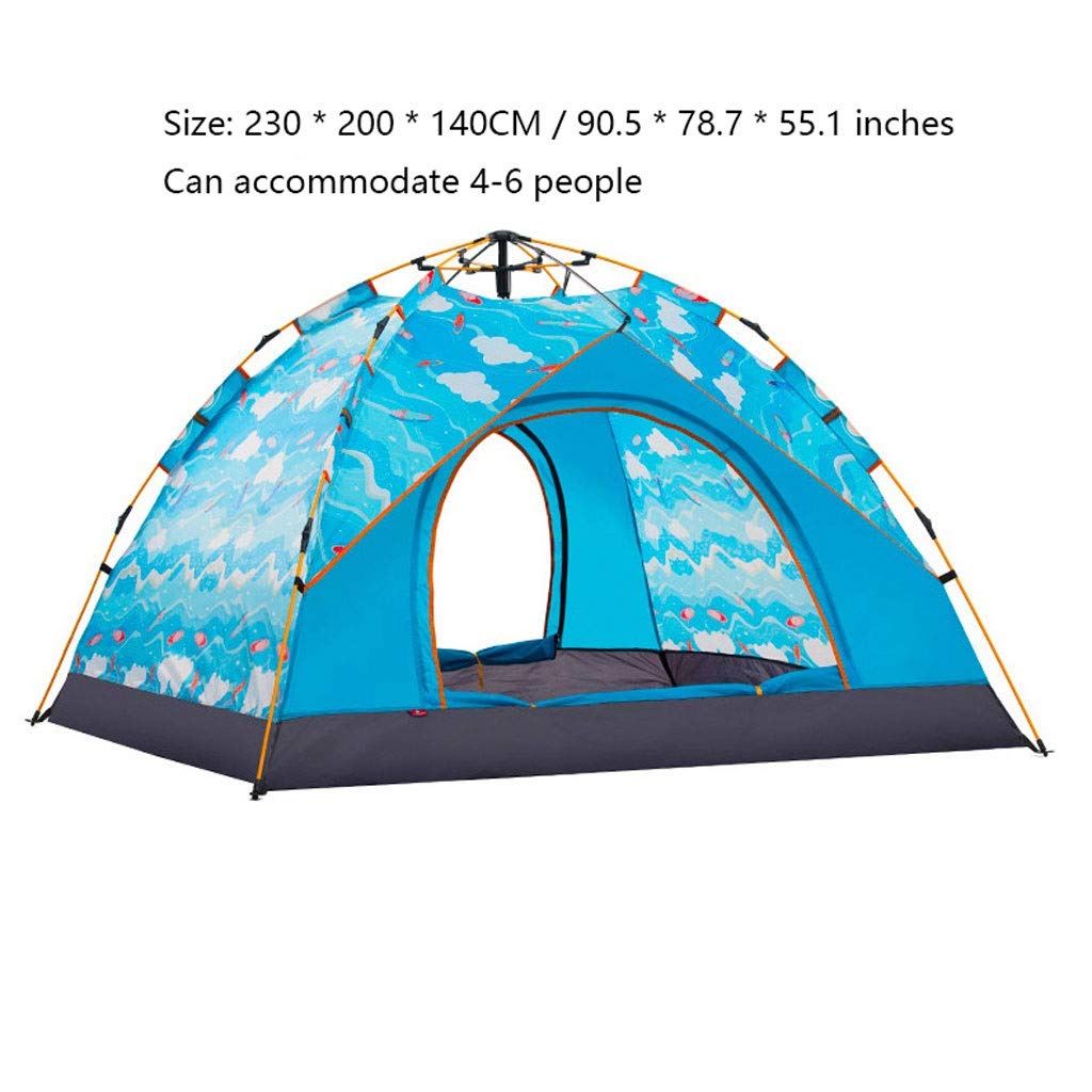 Double Layer Waterproof Camping Tent - Lightweight Portable 4-6 Person Family Tent with UV Protection & Quick Setup for Hiking, Backpacking & Outdoor Adventures