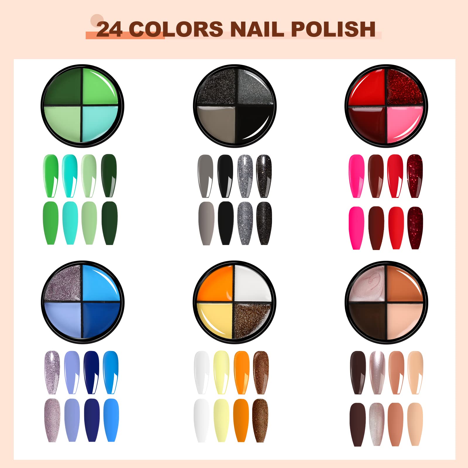 24 Colors UV LED Gel Nail Polish Kit - Semi-Permanent Soak Off Gel Polish with Base & Top Coat, Matte Finish, Starter Kit for DIY Manicure at Home | Perfect Gift Set for Nail Art Lovers