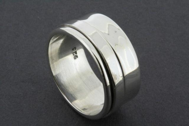 Clean Edge Spinner Ring - Sterling Silver Anxiety Relief Fidget Ring for Stress & Focus - Perfect for Adults & Teens