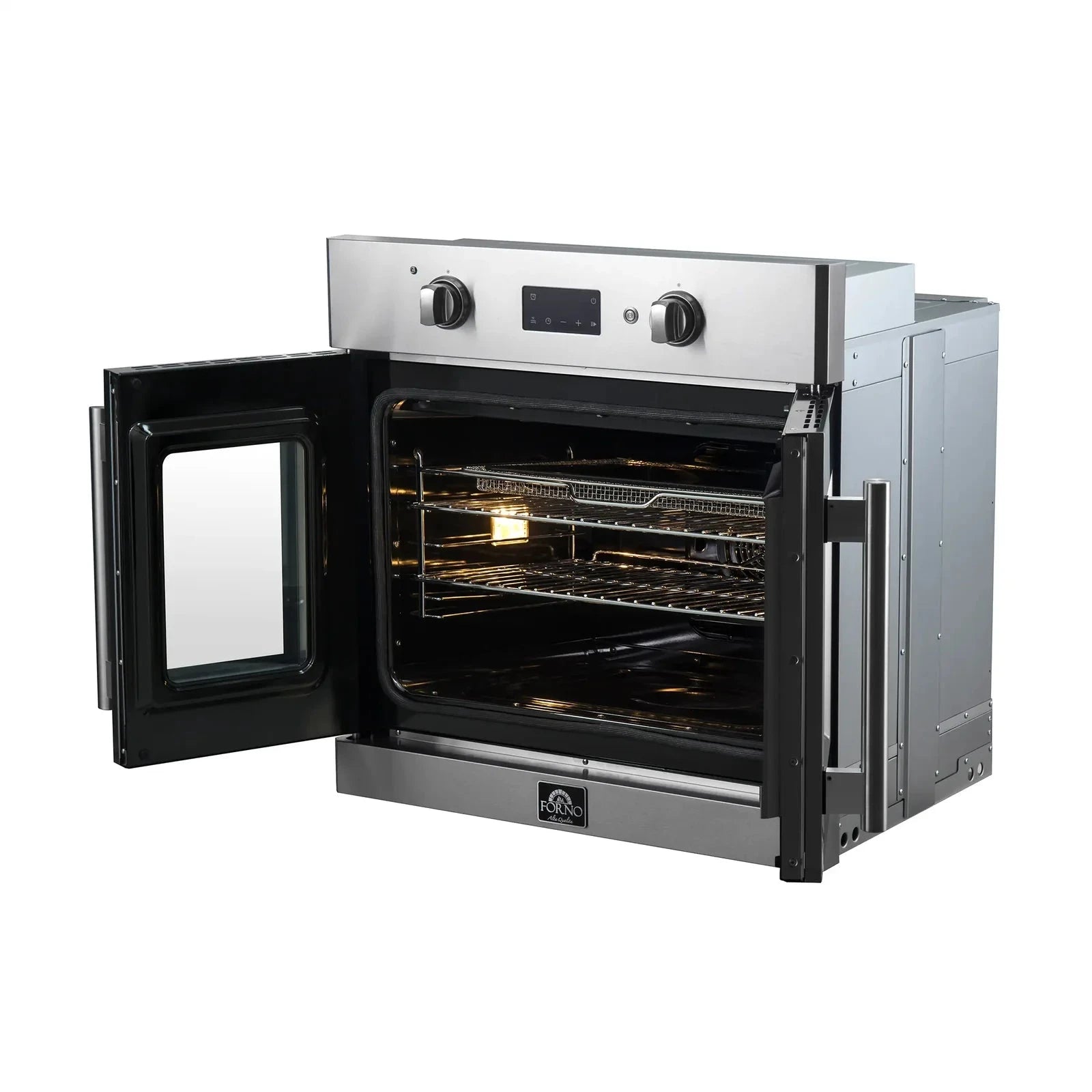 Forno Asti 30 Inch French Door Electric Wall Oven with Convection - FBOEL1333 Model | Built-in Installation for Modern Kitchens | Perfect for Baking, Roasting & Family Cooking