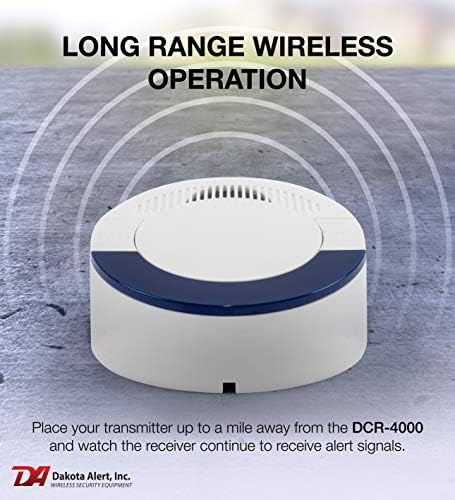Dakota Alert 4000 Wireless Receiver & Chime Kit - Long Range Security Alarm System for Home, Garage, and Business Protection