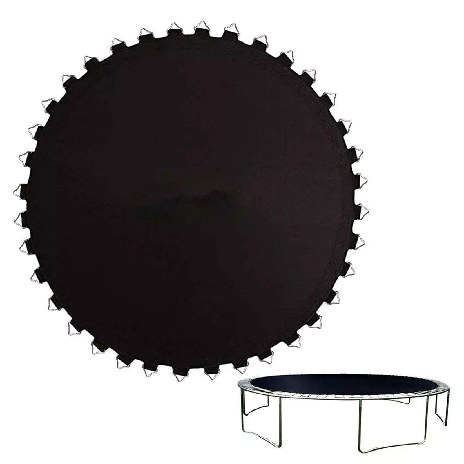 15ft Trampoline Replacement Mat with V-Ring Hook Buckles - Heavy-Duty Jumping Bed Mat for Round Garden Trampolines (96 Rings, Fits 6.5