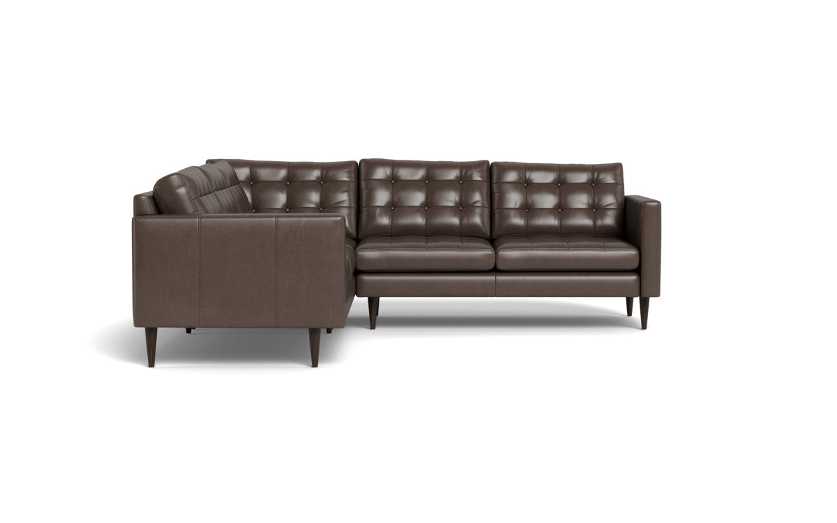 Wallace 102 Genuine Leather Corner Sectional Sofa - Modern L-Shaped Couch for Living Room, Family Room & Home Theater