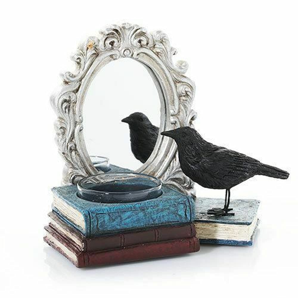Yankee Candle Spellbound Raven Collection Mirror Mirror Tea Light Holder - Gothic Home Decor for Halloween & Witchy Aesthetic