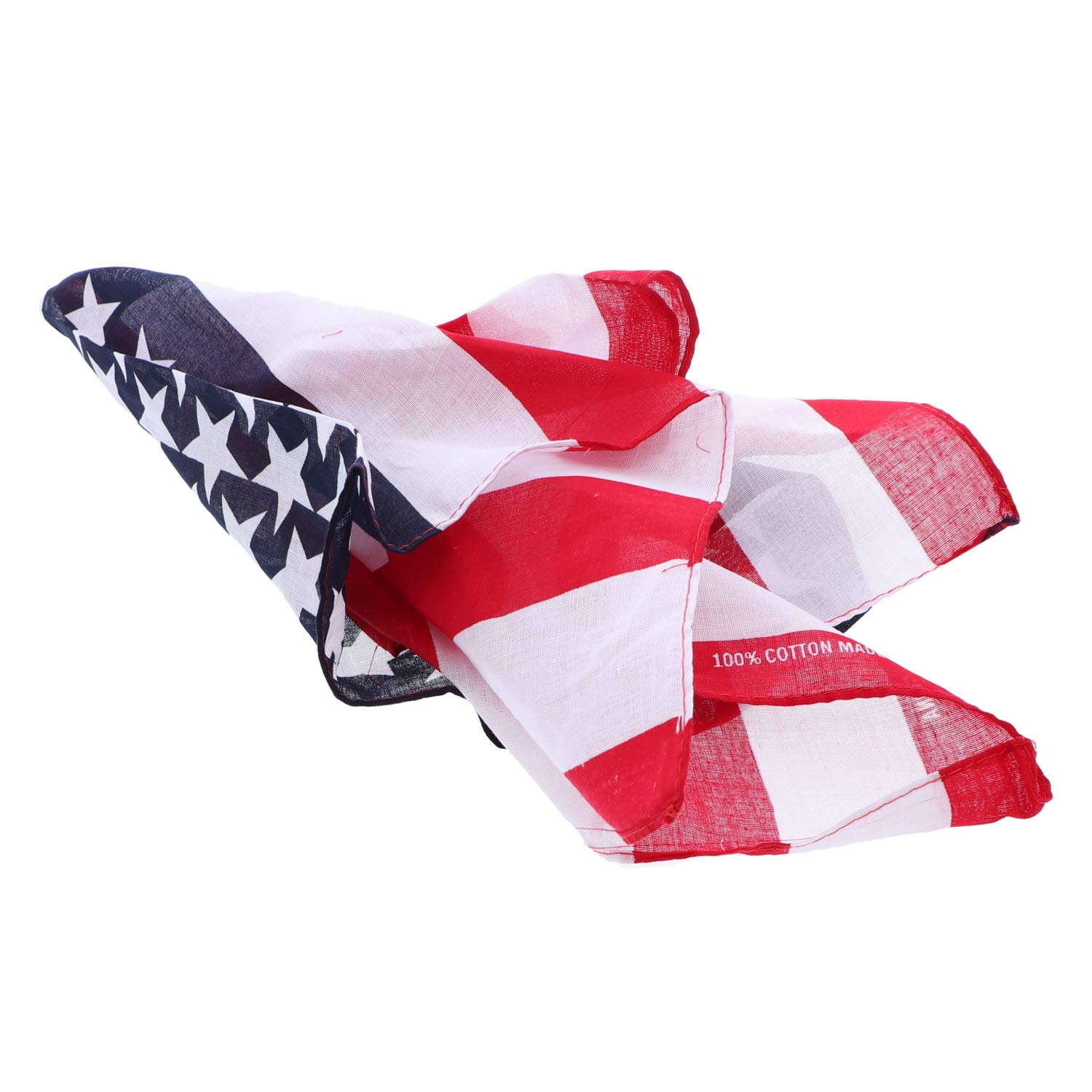Motique Accessories USA Stars and Stripes Bandana - Patriotic American Flag Bandana - 21 Inches (One Size Fits Most) - Perfect for 4th of July, Parades, and Outdoor Adventures