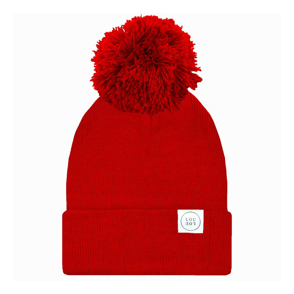 Cherry Red Pom Pom Beanie - Soft Winter Knit Hat for Women & Men - Cozy Cold Weather Accessory for Outdoor Activities, Skiing & Snowboarding