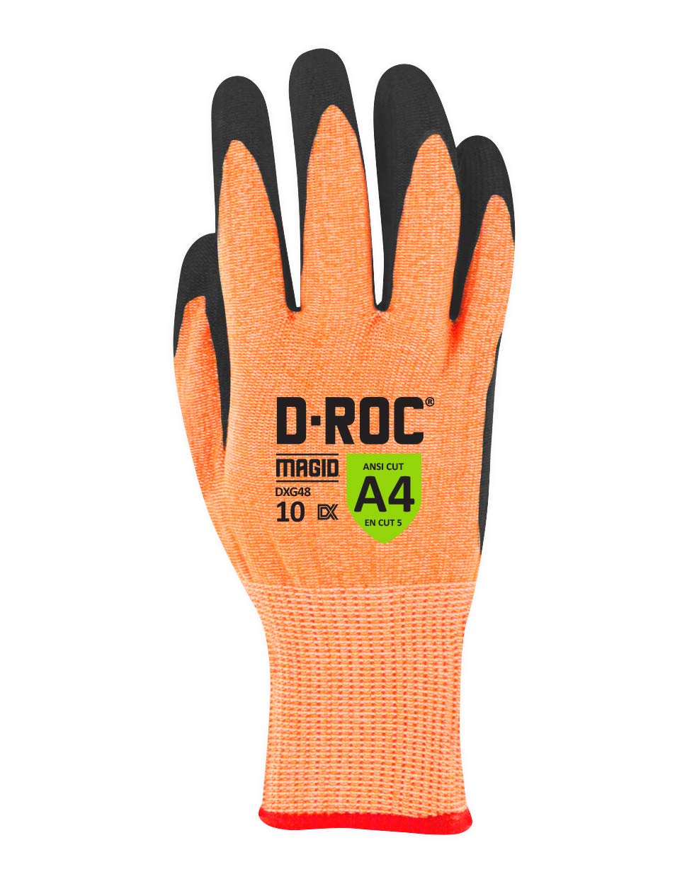 **ANSI A4 Certified MAGID D-ROC TriTek Oil & Liquid Absorbing Work Gloves - 12 Pairs, Size 11/2XL (DXG48) - Ideal for Automotive, Industrial & Maintenance Tasks**