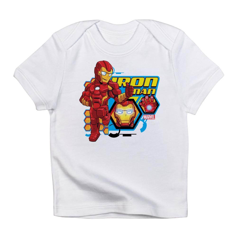 Iron Man Infant Baby T-Shirt - Superhero Cotton Tee for Boys & Girls - Perfect for Birthdays, Halloween & Comic Con