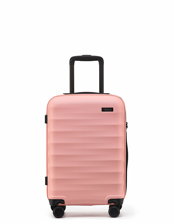 Tosca Interstellar 2.0 20-Inch Small Carry-On Spinner Suitcase in Peach | Lightweight Luggage for Business Travel & Weekend Getaways