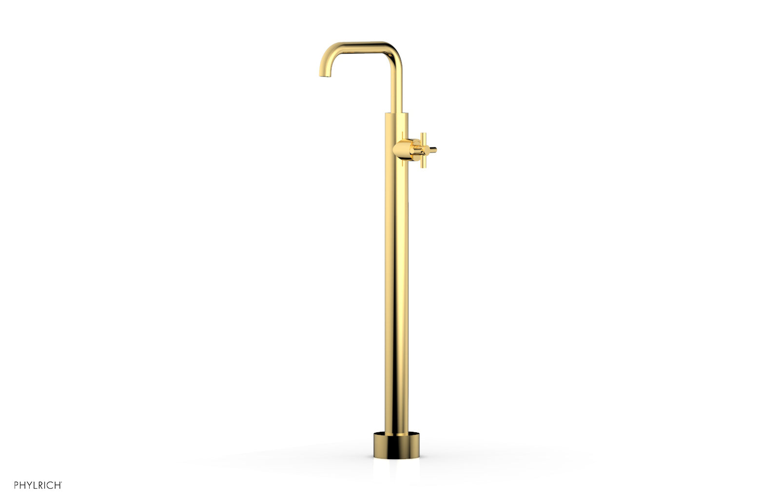 Premium Tall Floor Mount Tub Filler with Cross Handle - D131 45 02 - Perfect for Modern Bathroom Renovations and Spa-Like Bathtub Installations