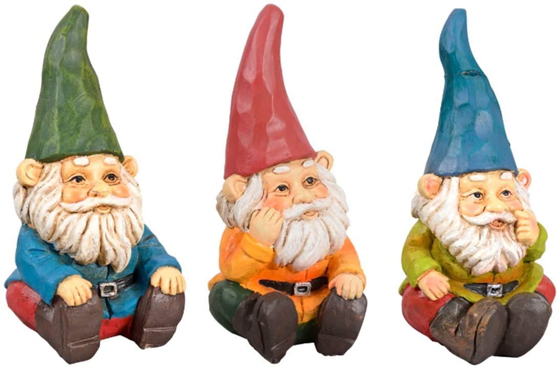 3-Piece Mystical Garden Gnome Set - Outdoor Decor Figurines for Yard, Patio & Lawn - Whimsical Gnomes to Add Personality to Your Space