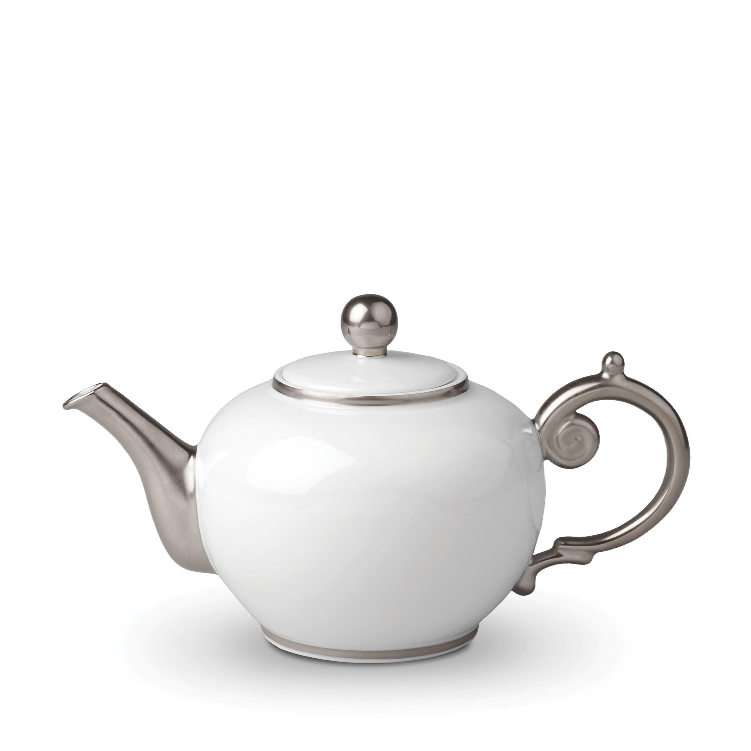 Premium Aegean Teapot with Platinum Finish - Elegant Ceramic Tea Pot for Home, Office & Gifts | Perfect for Afternoon Tea, Entertaining & Relaxation