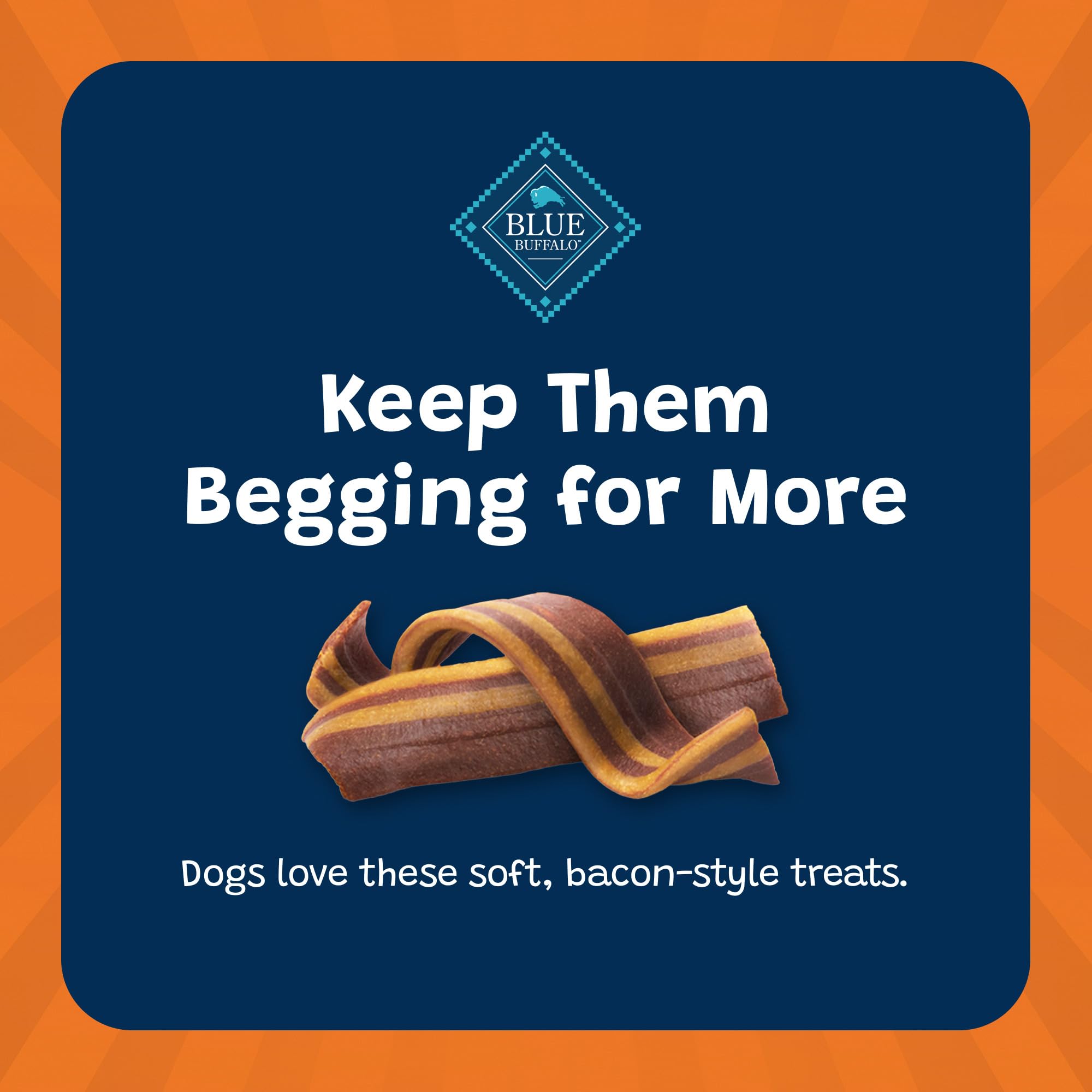 Blue Buffalo Sizzlers Natural Soft Dog Treats with Real USA Pork - Bacon Flavor, 6oz Bag - Healthy Training Rewards & Snacks for Dogs