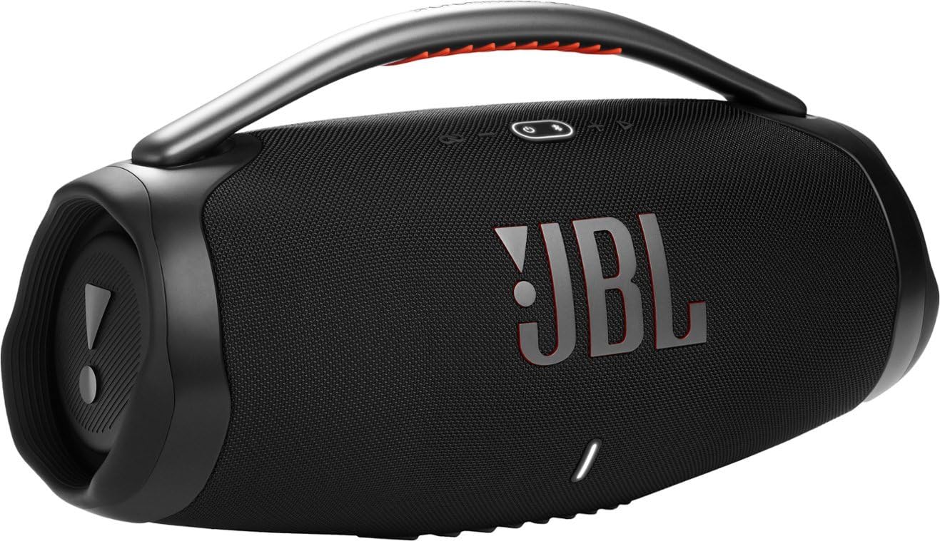 JBL Boombox 3 Portable Bluetooth Speaker - Wireless Outdoor Speaker with Powerful Bass, IPX7 Waterproof, 24-Hour Playtime - Perfect for Beach, Pool Party & Camping (Renewed, Black)