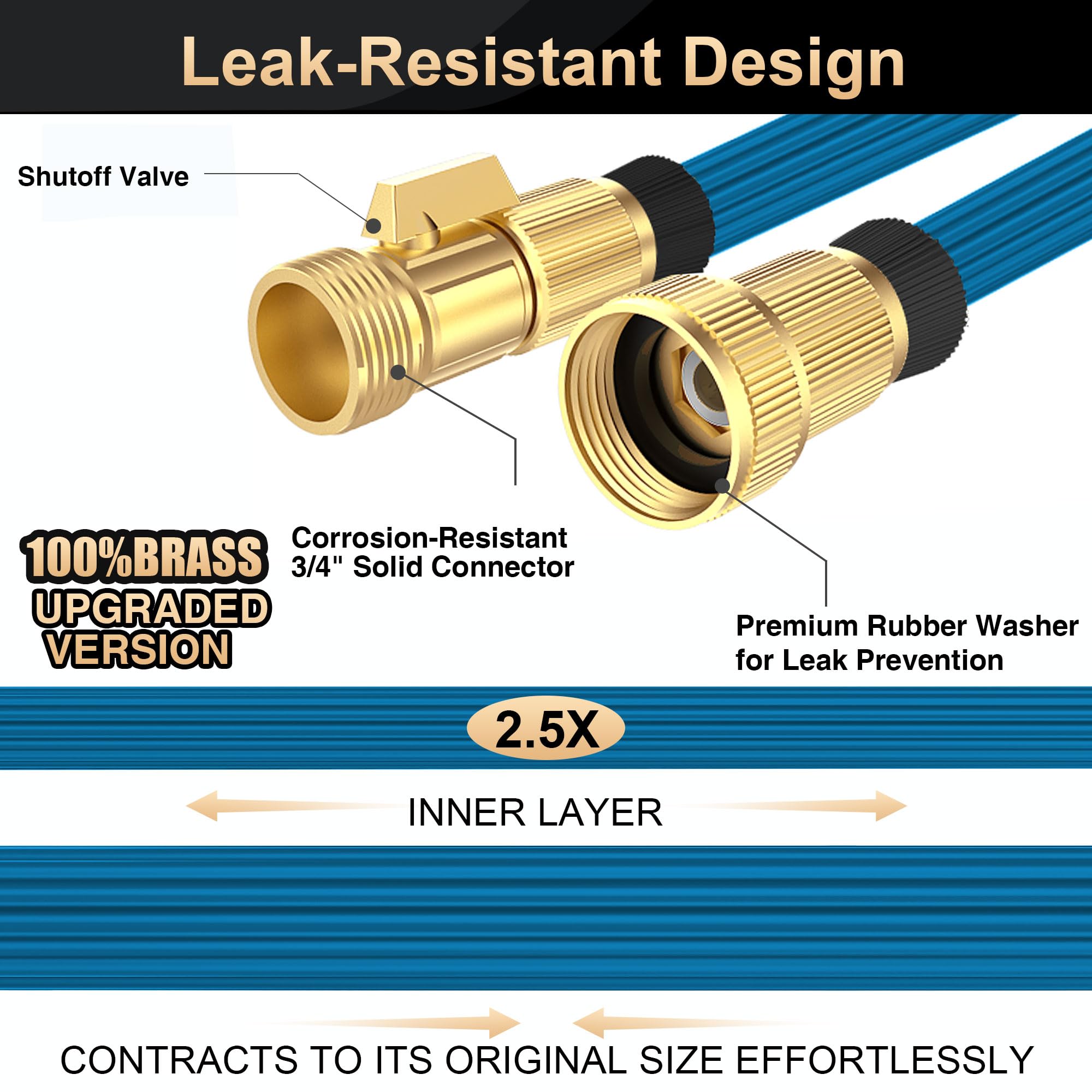 Lefree 100ft Expandable Garden Hose - Flexible & Kink-Free Water Hose with 40-Layer Nano Rubber Technology | Perfect for Yard, Lawn, Garden Watering & Outdoor Cleaning
