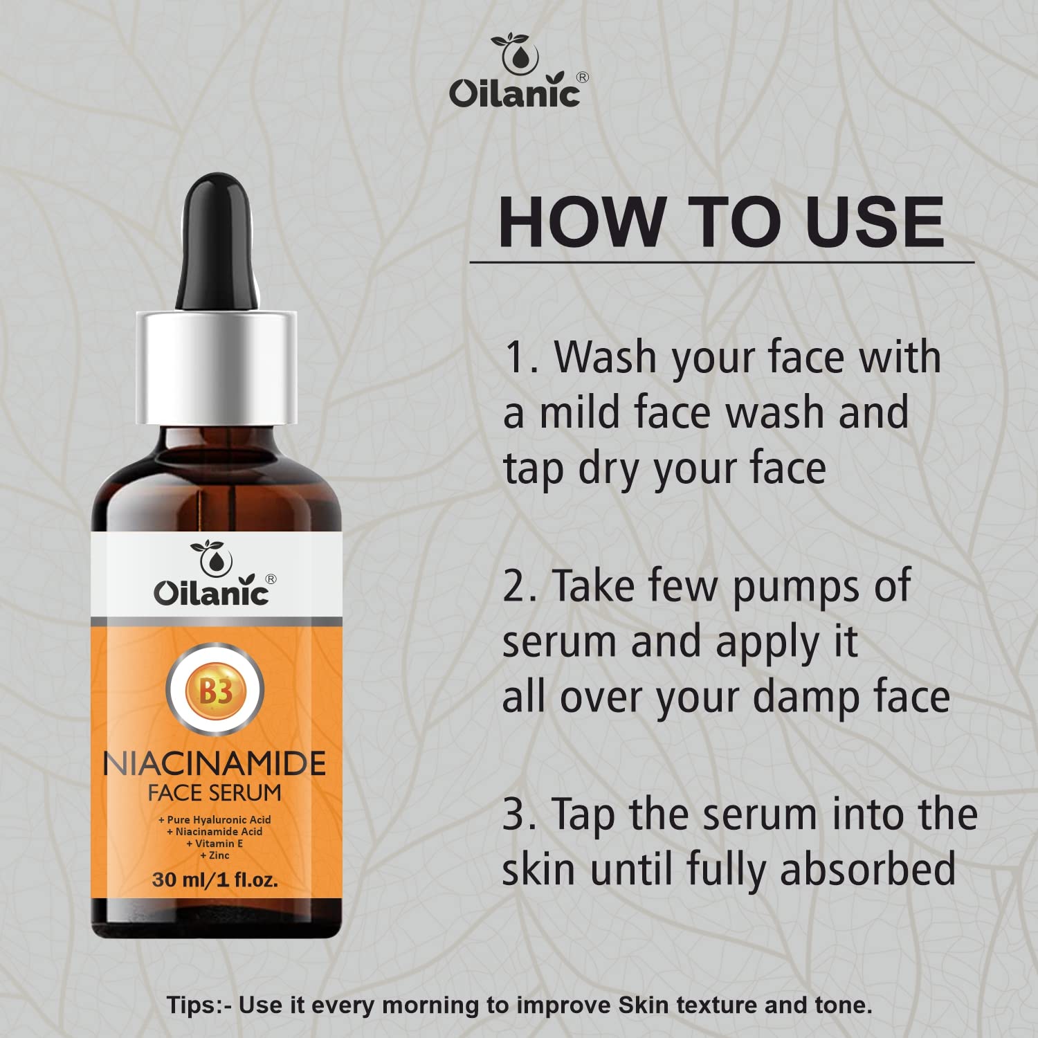 Oilanic Niacinamide 10% Face Serum with Vitamin B3 & Hyaluronic Acid - Brightening & Hydrating Treatment for Dry, Sensitive, Oily & Acne-Prone Skin - 2 Pack (30ml Each) - Perfect for Daily Skincare Routine & Blemish Control