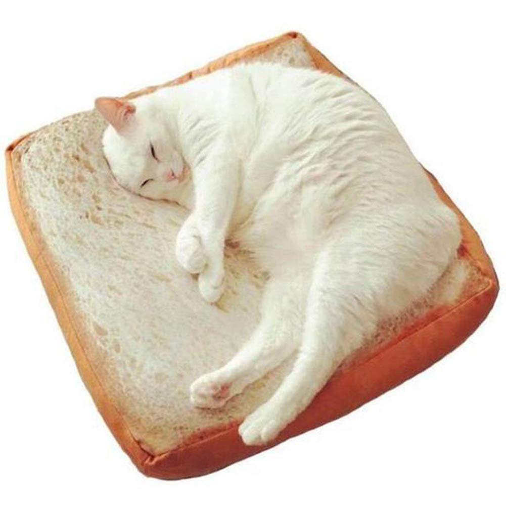 40x40cm Cat & Dog Cooling Mat - Summer Pet Pad, Japanese Toast Slice Design, Breathable Cushion for Pets | Perfect for Indoor/Outdoor Use, Bedroom, Living Room, or Pet Carrier