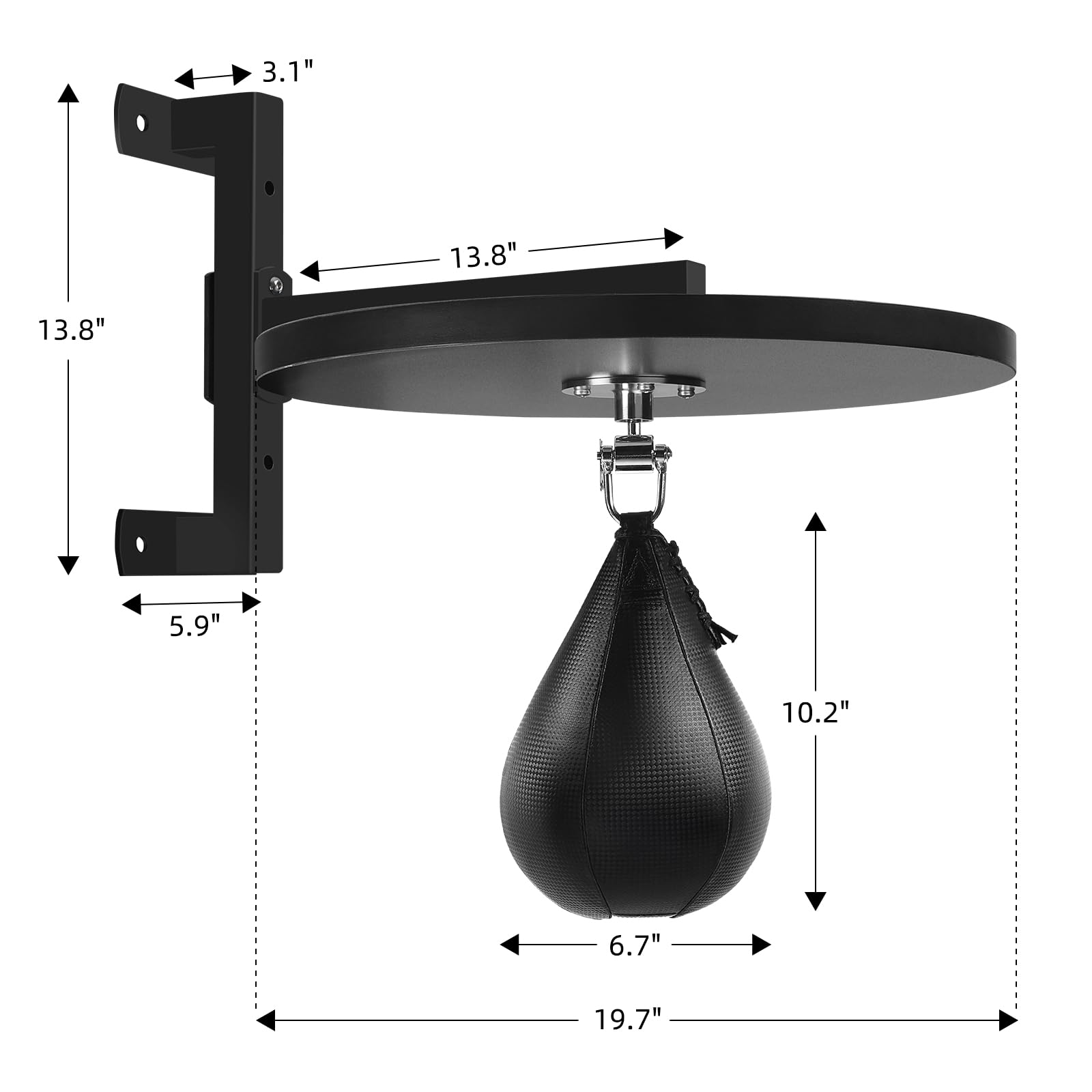 Premium Hardwood Speed Bag Platform Kit - Adjustable Punching Bag Mount with Swivel for Boxing Training & Home Gym Workouts - Perfect for Boxing, MMA, and Fitness Enthusiasts