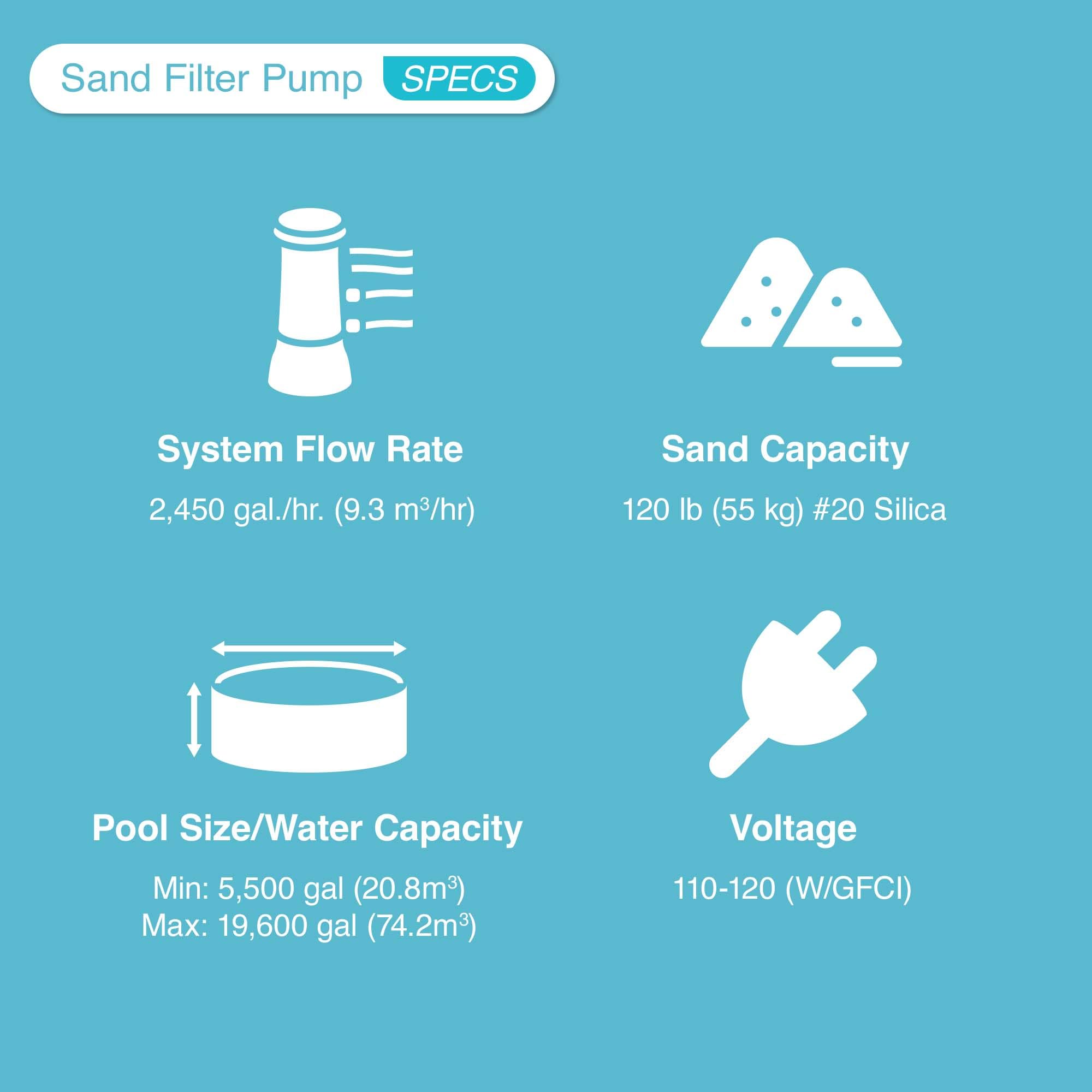 Intex 26651EG 3000 GPH Above Ground Pool Sand Filter Pump with Automatic Timer - Powerful Filtration for Inground & Above Ground Swimming Pools, Spas, and Backyard Water Features