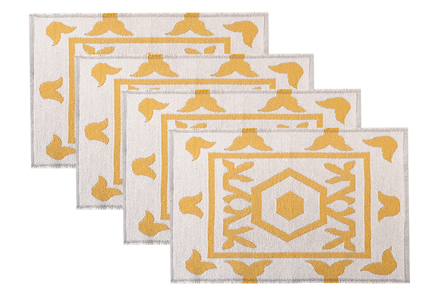 Fennco Styles Reversible Abstract Geometric Woven Placemats Set of 4 - 14