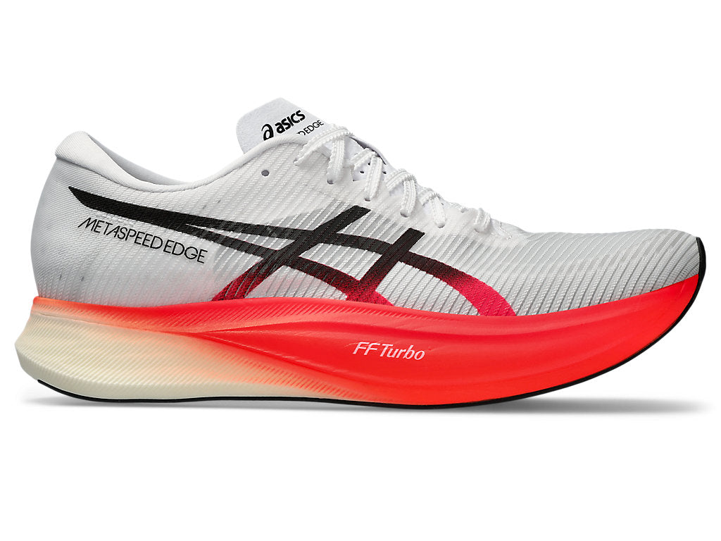 ASICS Metaspeed Edge+ Running Shoes for Men - White/Black - Size 10 D Medium - Lightweight Performance Running & Marathon Training Shoes