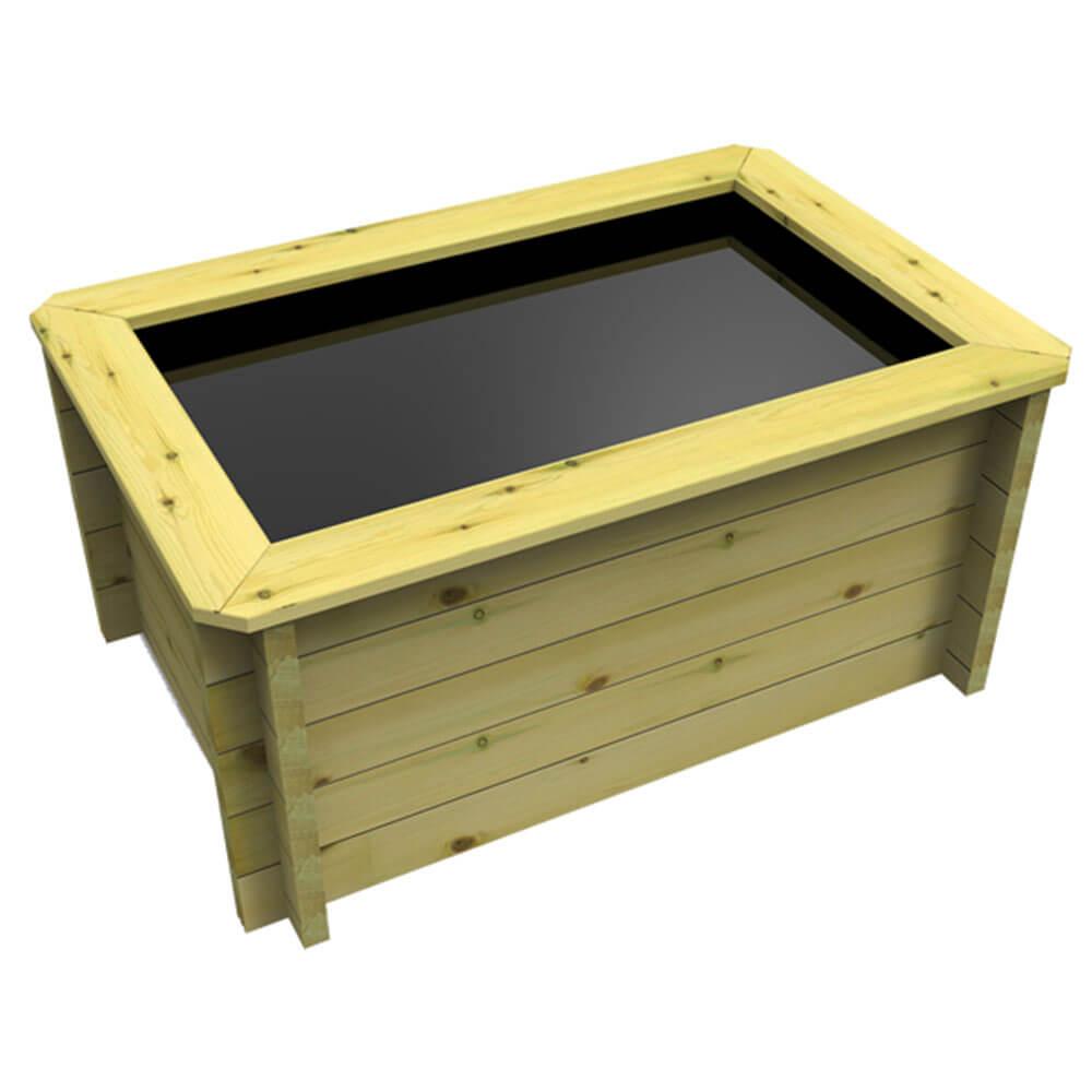 Premium 1.5m x 1m Wooden Garden Pond Kit - Natural Timber Water Feature for Outdoor Landscaping, Backyard Decor & Wildlife Habitat