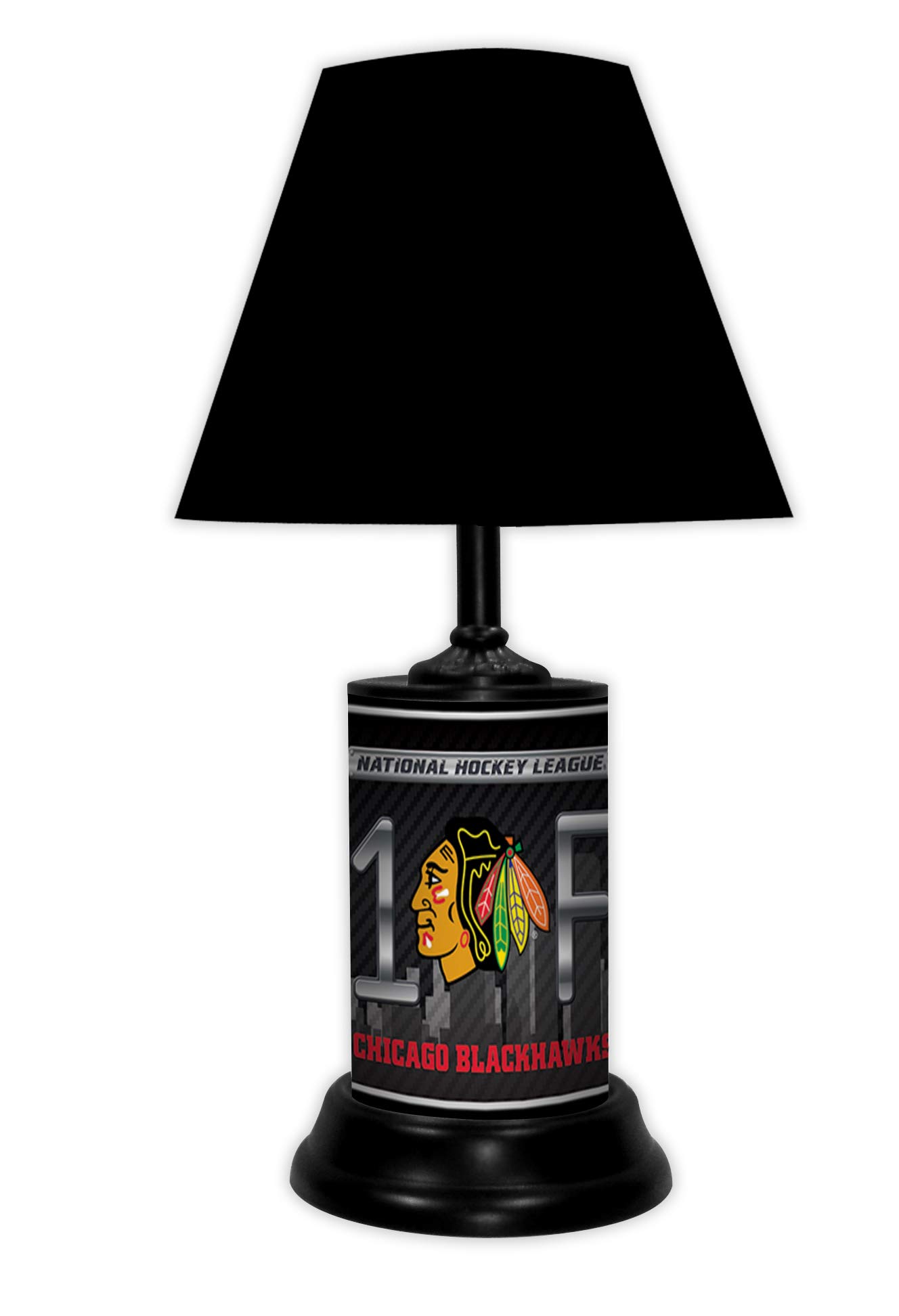 TAGZ SPORTS UNLIMITED Hockey Player Table Lamp with Black Shade - Perfect for Hockey Fans, Bedroom, Office, and Sports Themed Decor