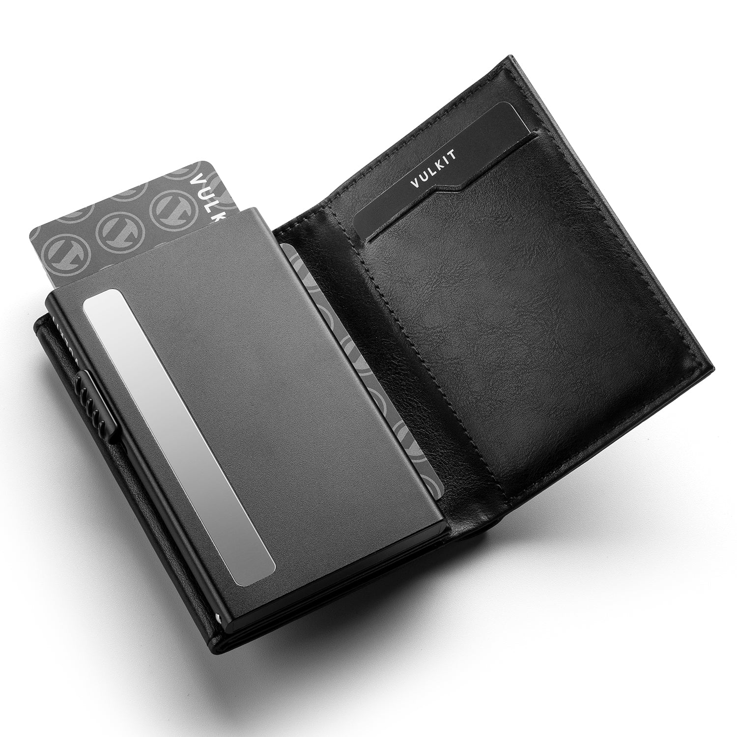 VC302 Side Slider Tri-Fold Wallet with Magnetic Strip Closure & Back Zipper Pocket - Slim RFID Blocking Leather Wallet for Men - Perfect for Business, Travel & Everyday Use