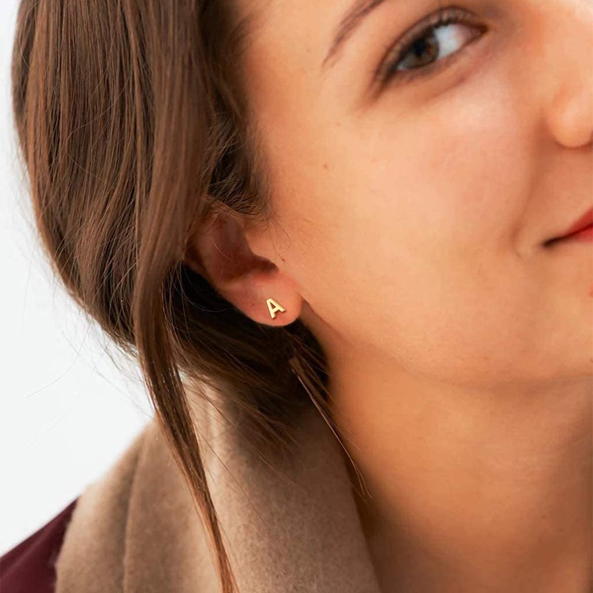 Hypoallergenic 925 Sterling Silver Stud Earrings for Women - Tiny Initial Letter A-Z Ear Studs for Sensitive Ears | ChicSilver Jewelry with Gift Box | Perfect for Everyday Wear, Gifts & Special Occasions