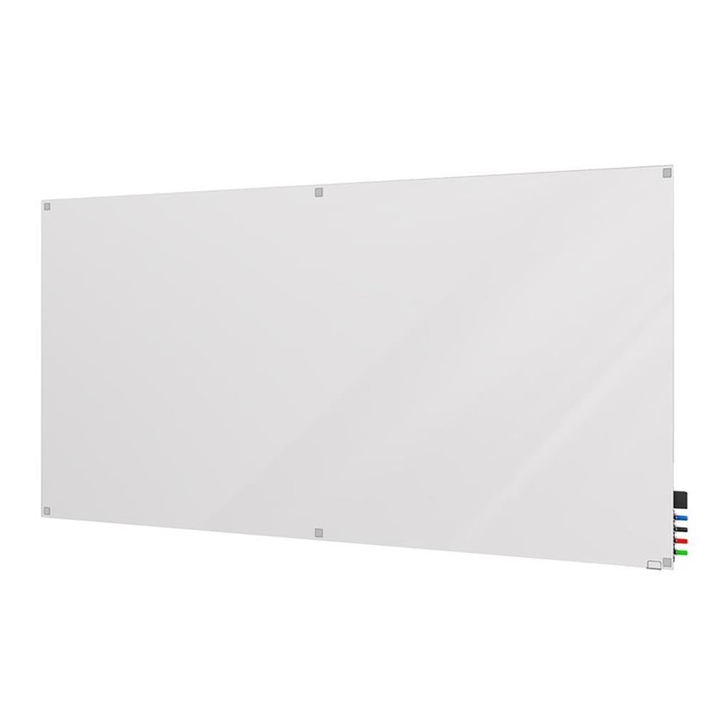 4'x6' Harmony Glass Whiteboard with Square Corners - White Dry Erase Board Includes 4 Markers & Eraser - Perfect for Office, Classroom & Home Use