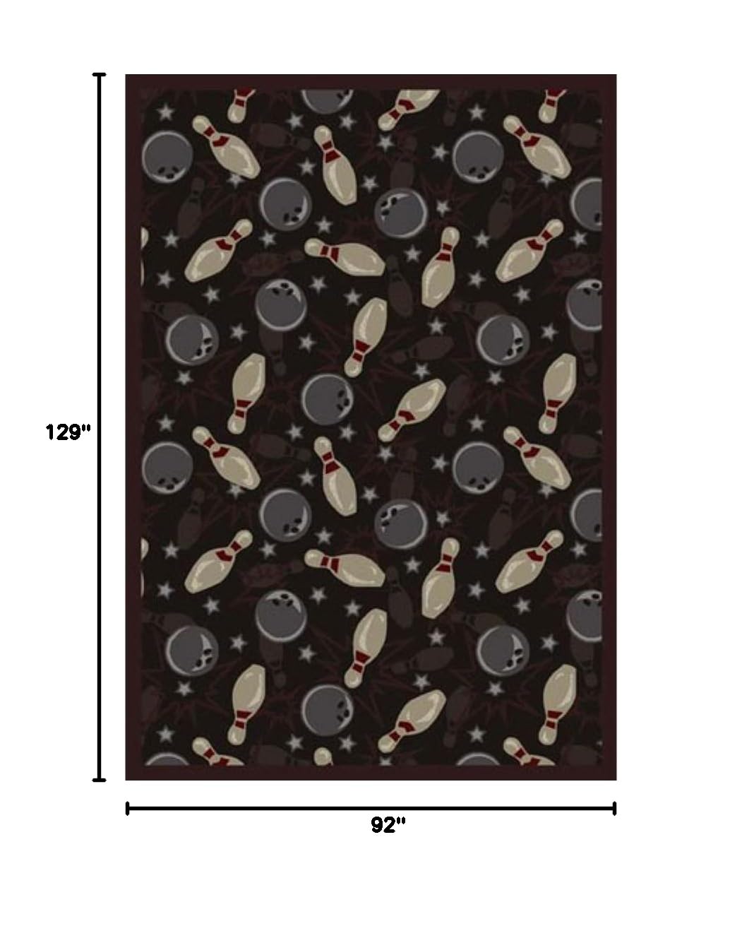 Joy Carpets Sports Fan Retro Bowl Area Rug - Chocolate Brown Non-Slip Rug for Living Room, Game Room & Man Cave Decor