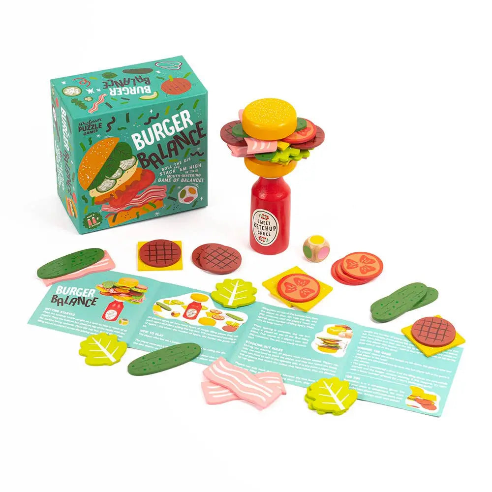 Burger Balance Game - Fun Stacking & Balancing Toy for Kids - Perfect for Family Game Night & Party Activities