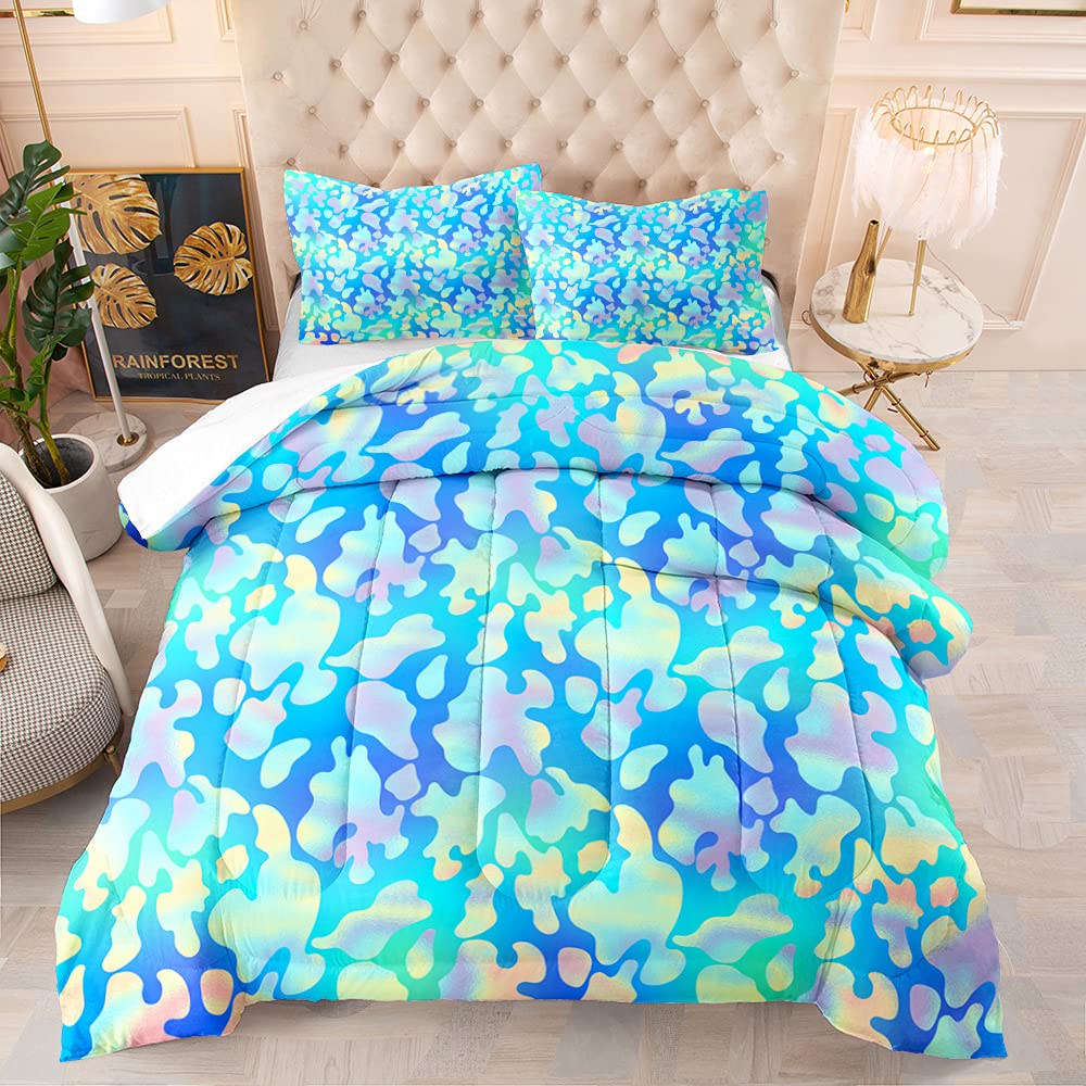 YEARGER Leopard Print Comforter Set - Soft Lightweight Cheetah Bedding with Safari Animal Print for Teens, Boys & Girls (Full Size, Green) | Perfect for Jungle-Themed Bedrooms, Dorm Rooms & Wild Animal Lovers