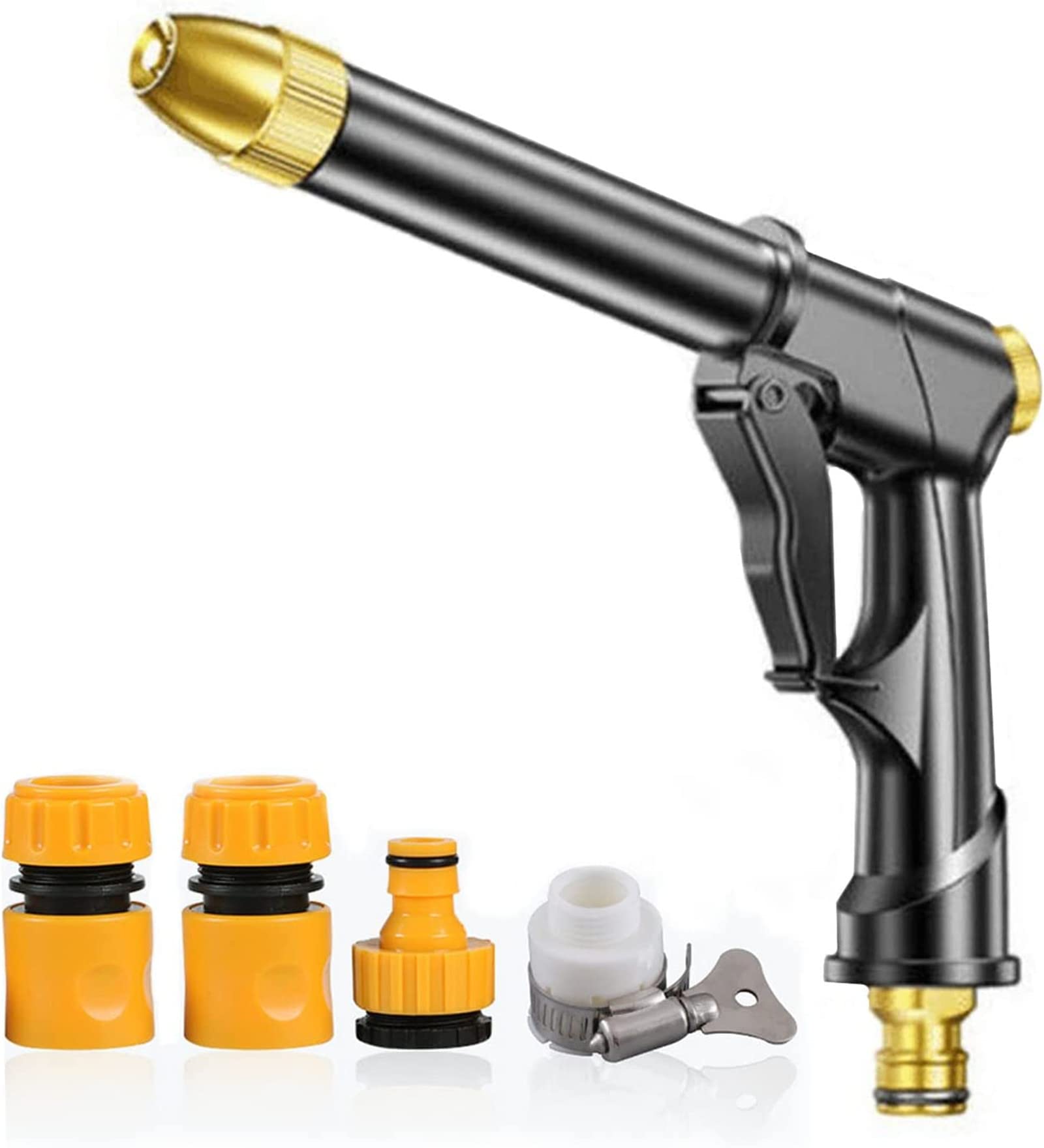 High Pressure Garden Hose Spray Gun - Heavy Duty Water Hose Nozzle for Car Washing, Pet Bathing, Lawn Watering & Sidewalk Cleaning | Perfect for Outdoor Cleaning & Gardening