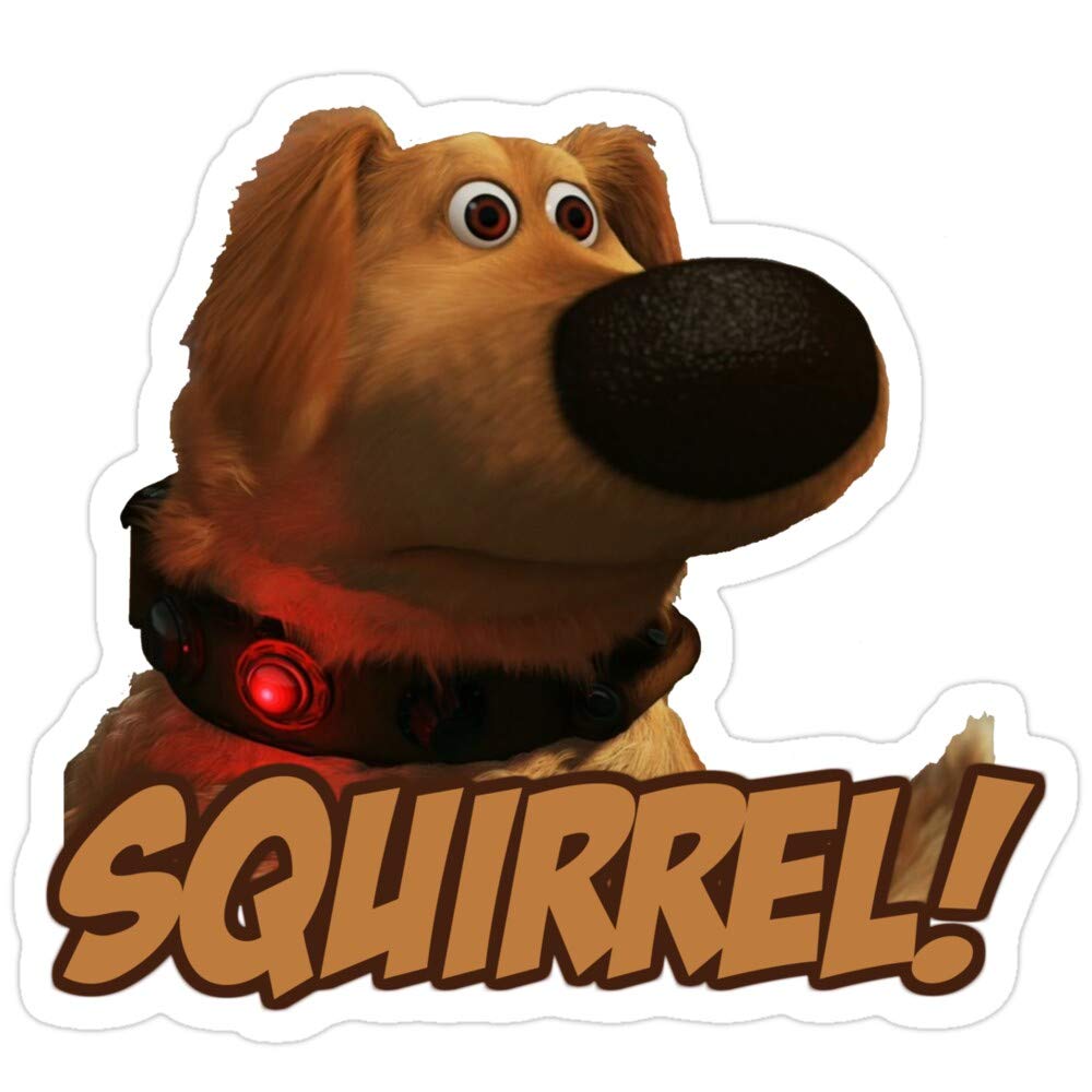 3 Pack Up Movie Dug the Dog & Squirrel Vinyl Stickers - Funny Decals for Laptop, Phone, Car, Guitar, Fridge - Perfect for Kids Rooms, School Supplies & Office Decor