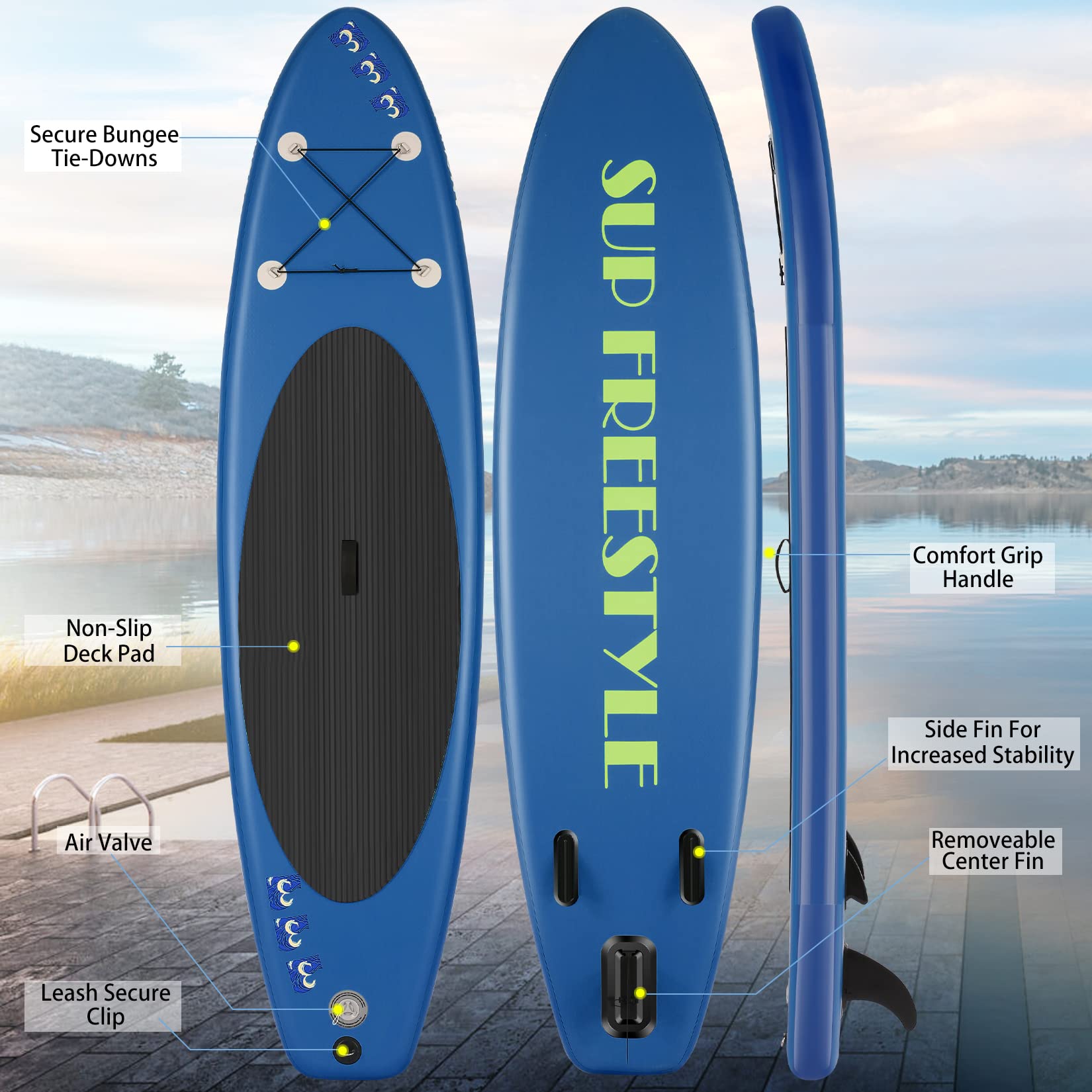 ANCHEER Inflatable Stand Up Paddle Board for Adults - 10'6