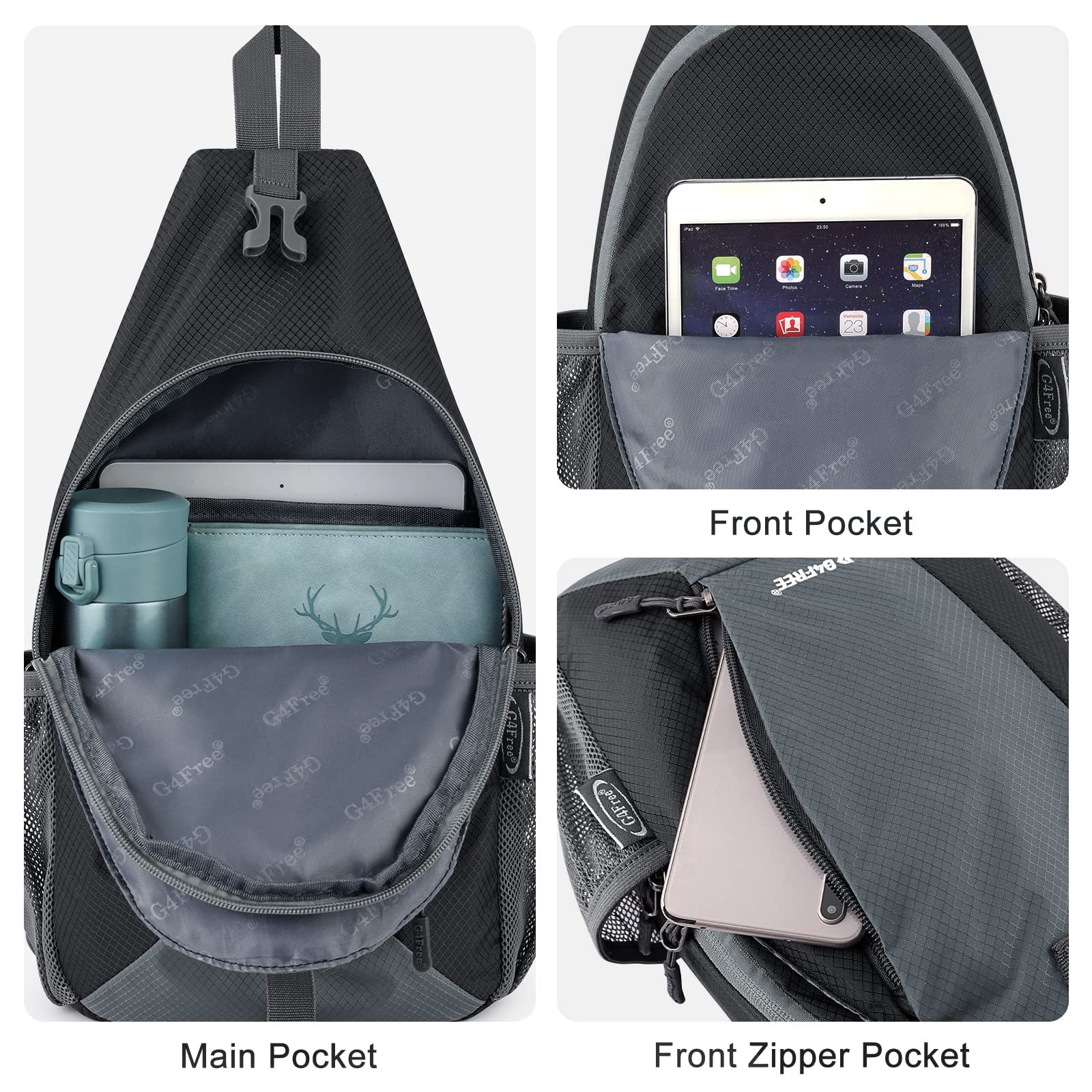 G4Free RFID Sling Bag - Waterproof Crossbody Backpack for Hiking & Travel