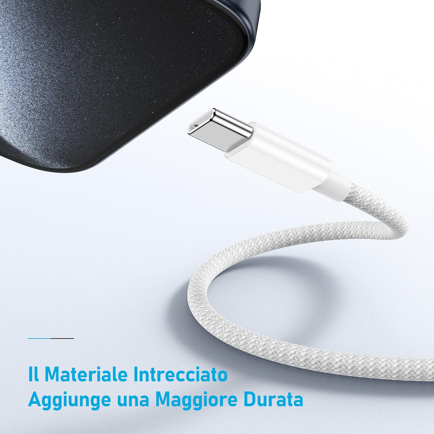 2-Pack 2M Braided USB C to USB C Cable for iPhone 15 - 60W PD Fast Charging Cable Compatible with iPhone 16/16 Pro/16 Pro Max, iPhone 15/15 Plus/15 Pro/15 Pro Max, iPad, MacBook - Perfect for Home, Office & Travel Charging