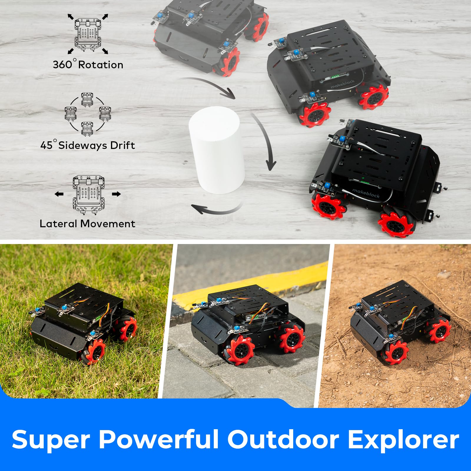 Makeblock mBot Mega Programmable Robot Kit with Mecanum Wheels - Compatible with Arduino IDE & Raspberry Pi | STEM Learning Robotics Kit for Teens & Adults | Perfect for Coding, Electronics & DIY Robotics Projects | Great Gift for STEM Education & Home Learning
