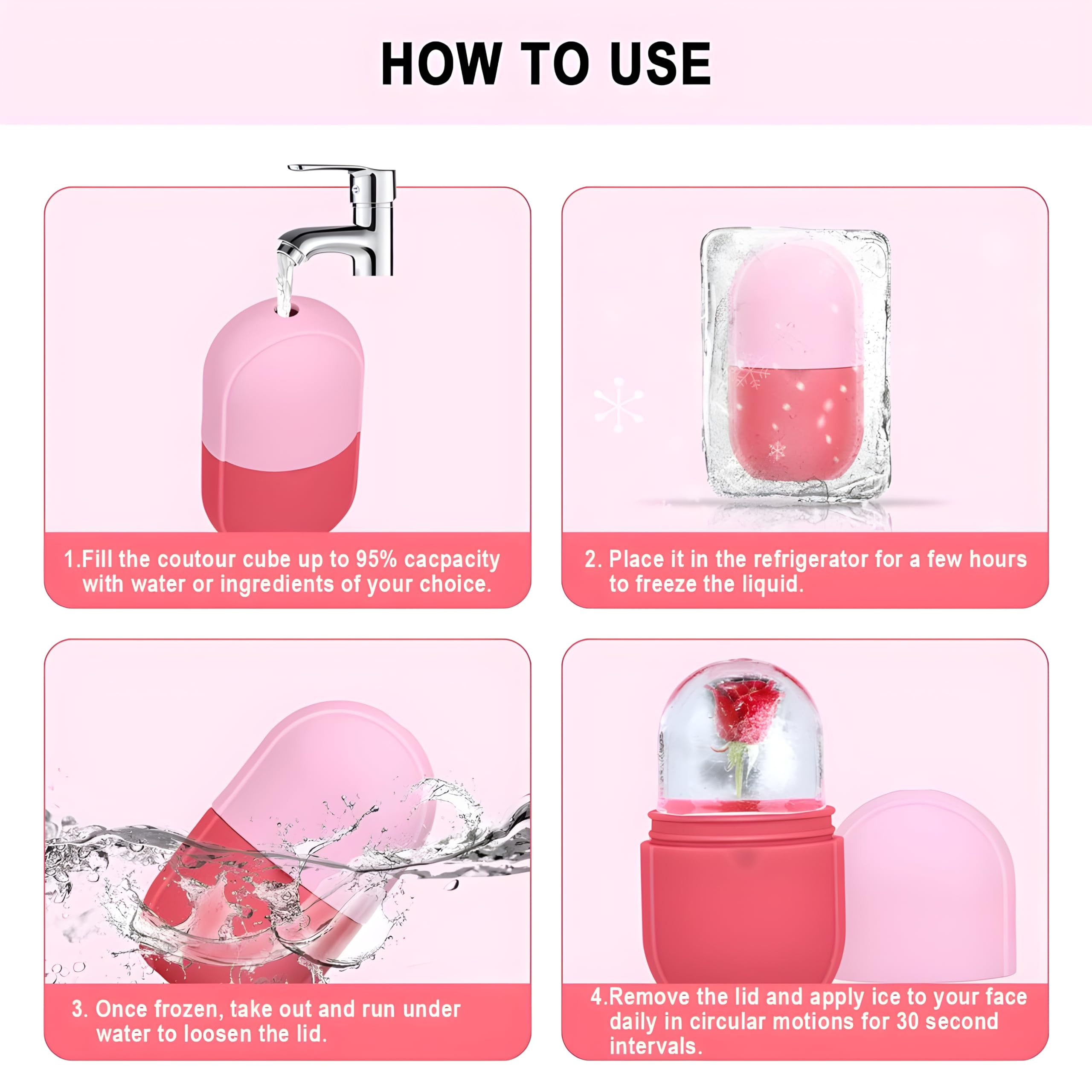 Trendy Ice Roller for Face - Reusable Cooling Face Massager for Women & Men | Reduces Puffiness, Brightens Skin | Perfect for Morning Routine & Post-Workout Recovery