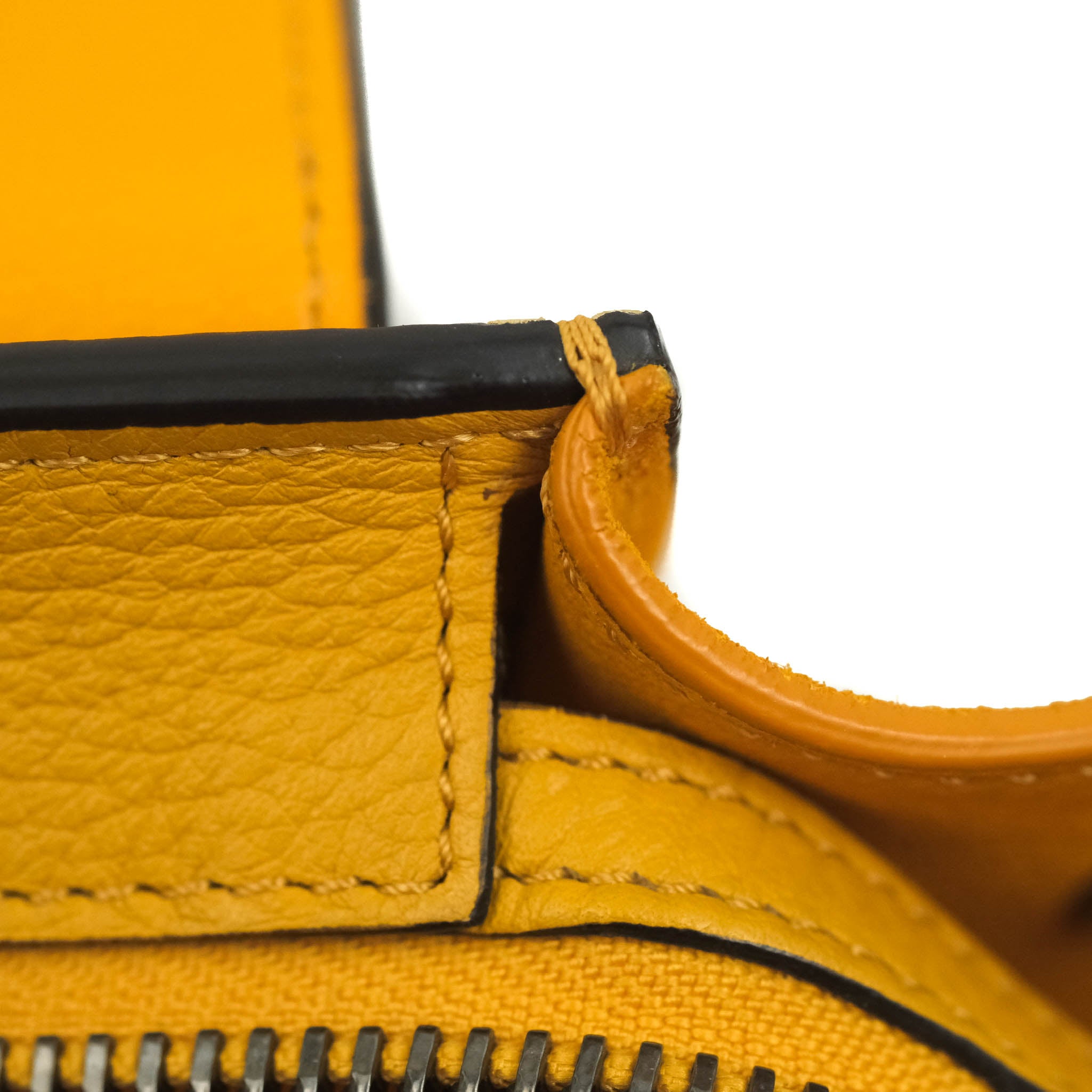 Celine Small Trapeze Bag in Mustard Yellow - Genuine Grained Calfskin Leather Crossbody Purse for Women | Perfect for Work, Travel & Everyday Use