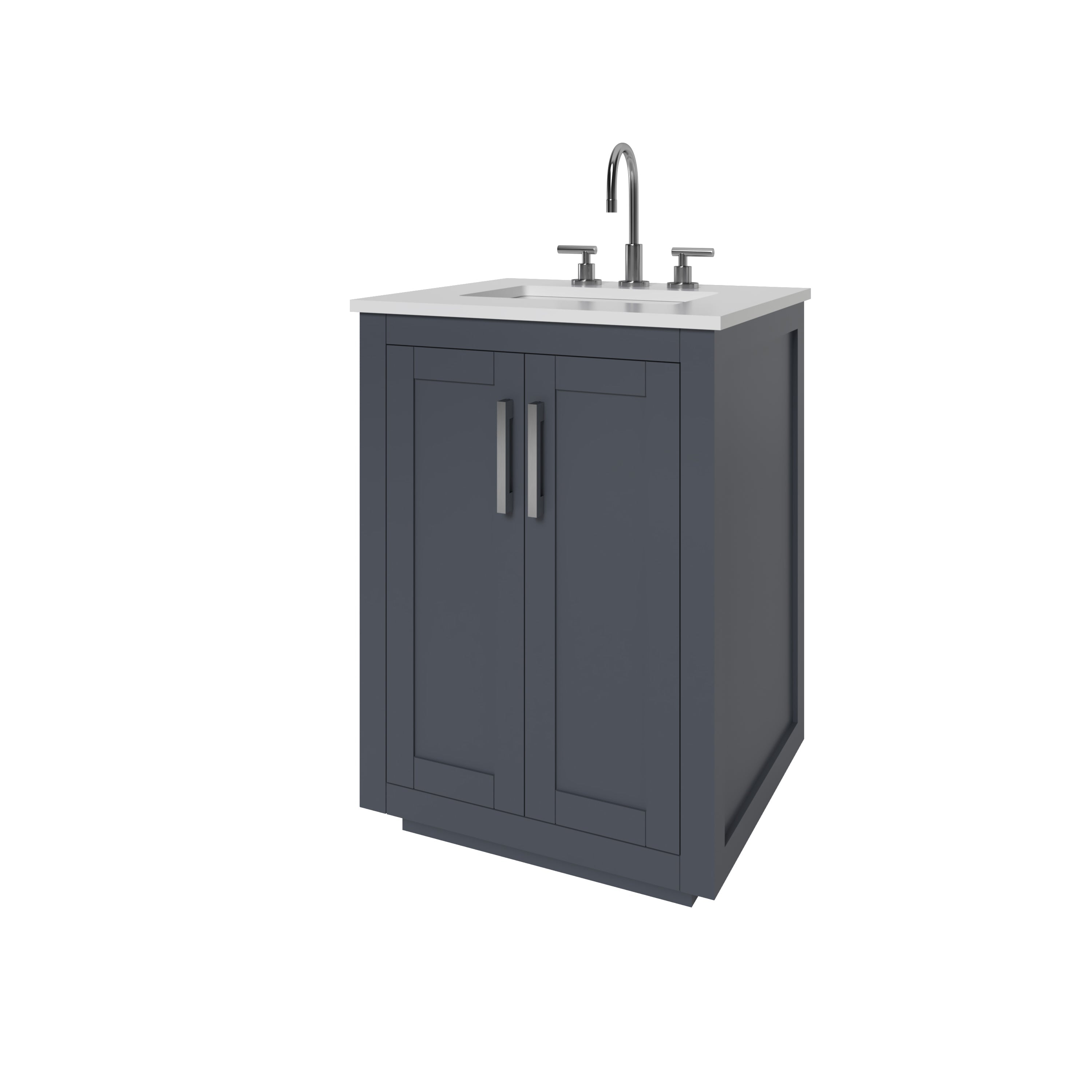 23.5 Inch Grey Bathroom Vanity Cabinet - Modern Miami Style for Small Bathrooms | Perfect for Apartments, Guest Bathrooms & Powder Rooms