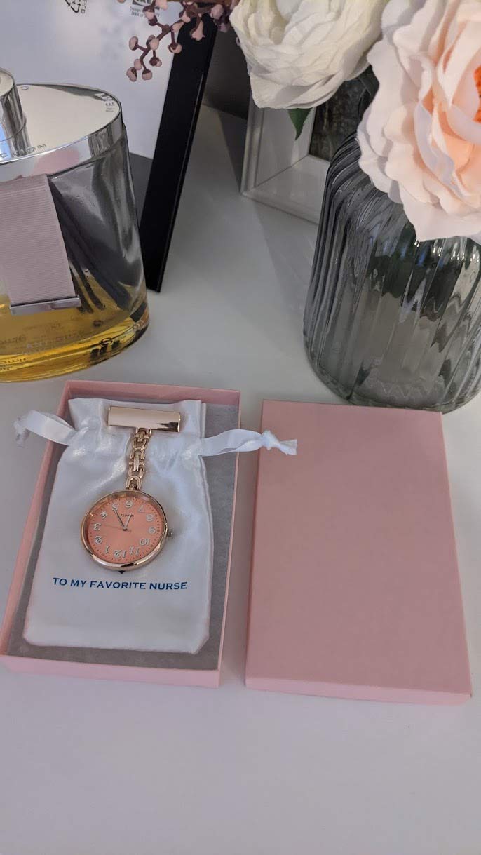 WINKLES Rose Gold Nurse Fob Watch Gift Set - 2 Pack Unisex Medical Clip-On Quartz Watches for Nurses & Healthcare Professionals | Perfect for Clinical Shifts, Hospital Work & Nursing School