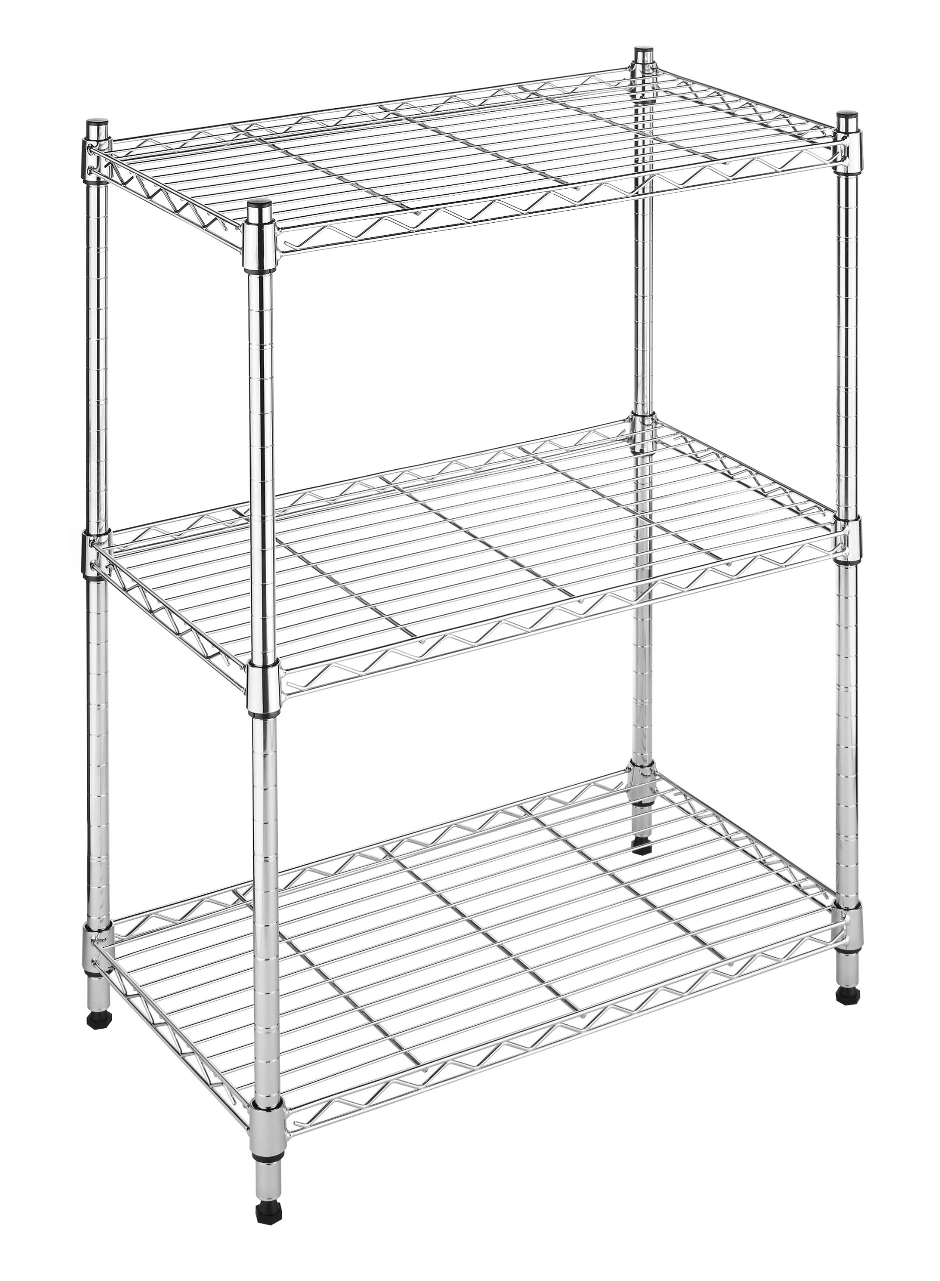 Whitmor 3-Tier Metal Wire Shelving Unit - Heavy Duty Storage Rack for Pantry, Kitchen, Garage & Indoor Plants | Easy Assembly Space Organizer | Perfect for Home, Office & Commercial Use