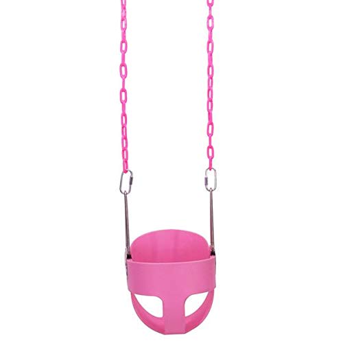Highback Full Bucket Swing Set for Kids - Pink Outdoor Play Equipment | Fast 3-7 Day Delivery | Perfect for Backyards, Parks & Playgrounds