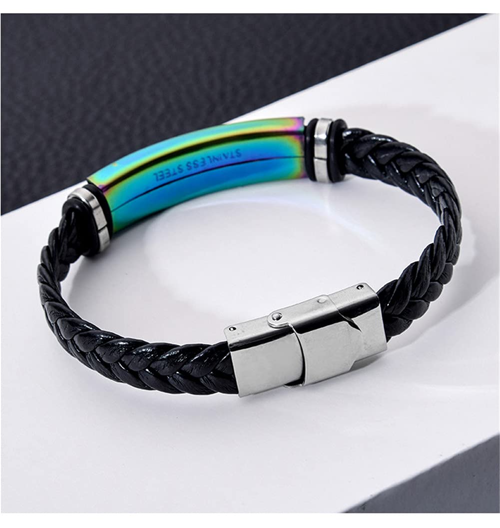 ZKXXJ Adjustable Braided Leather Medical Alert ID Bracelet for Men & Women - Emergency Identification Wristband with Allergy Awareness - Perfect for Daily Wear, Travel & Outdoor Activities