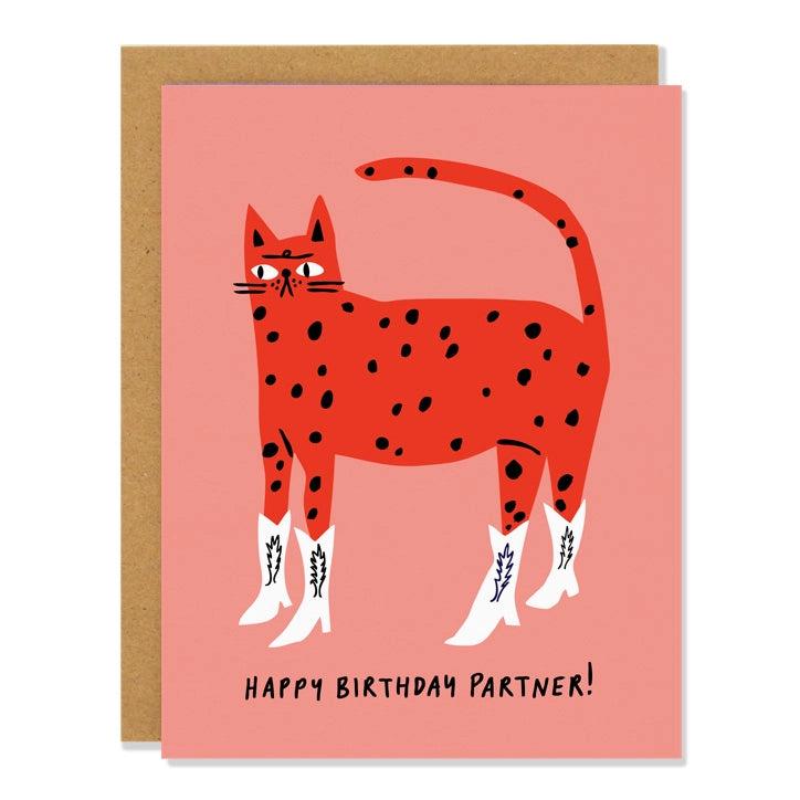 Funny Cowboy Cat Birthday Card - Western Theme Greeting Card for Cat Lovers | Perfect for Cowboy-Themed Parties, Western Decor & Outlaw Birthday Celebrations
