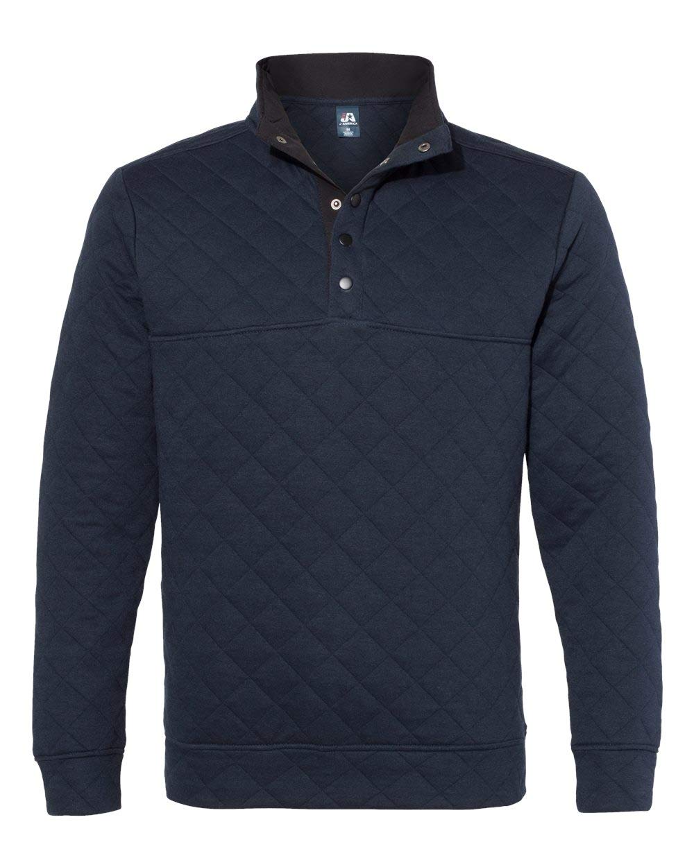 J America Adult Quilted Snap Pullover Jacket 3XL Navy Blue - Warm Winter Outerwear for Men & Women | Perfect for Hiking, Camping & Outdoor Activities