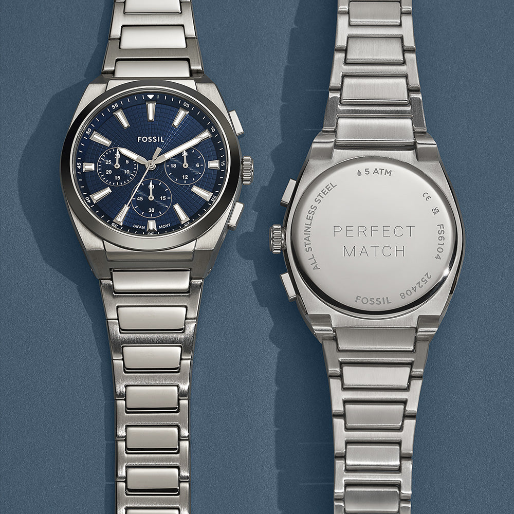 Fossil Everett FS6104 Men's Chronograph Watch - Stylish Analog Quartz Timepiece for Business, Casual & Everyday Wear